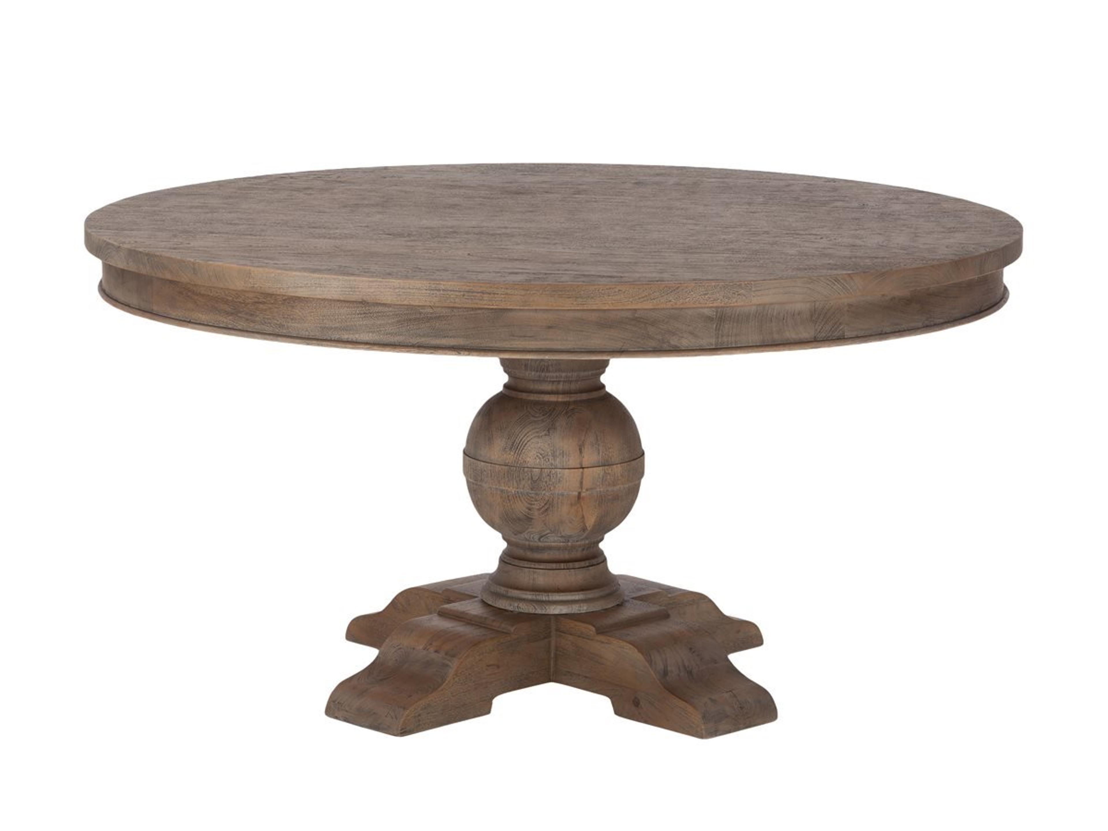 Chatham Downs Round Wood Weathered Teak Dining Table