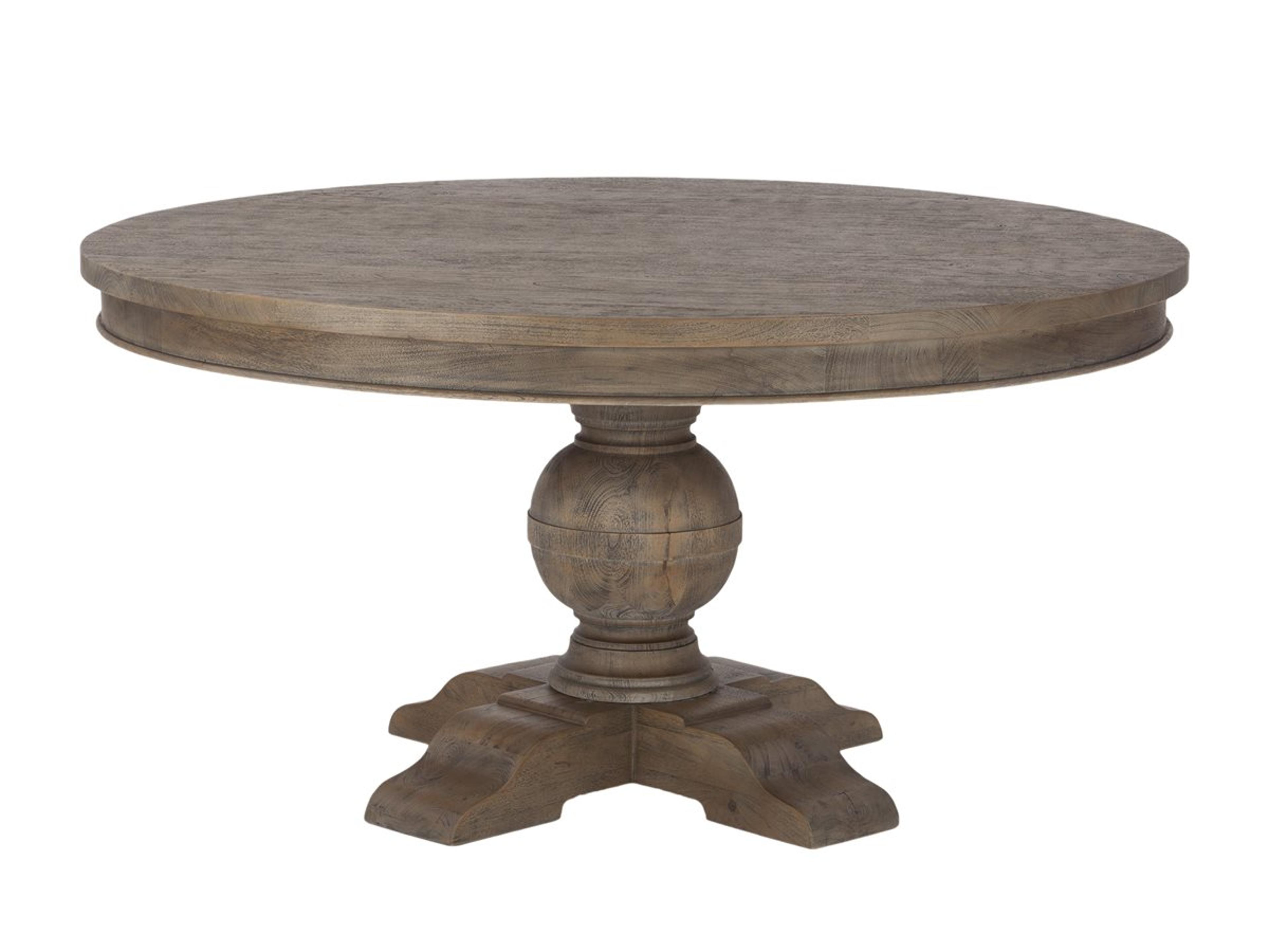 Chatham Downs Round Wood Weathered Teak Dining Table
