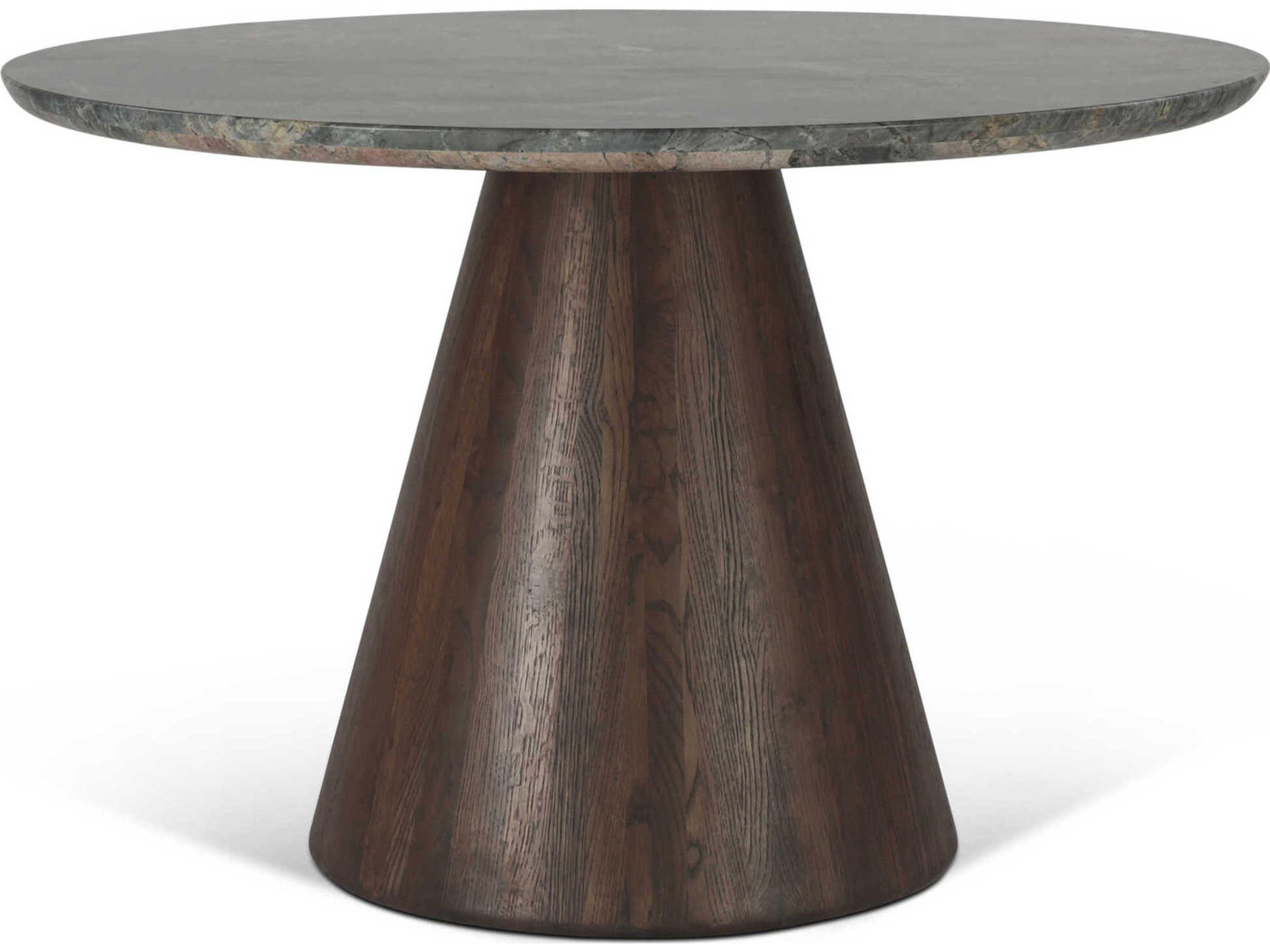 Caldera Round Marble Natural Dining Table