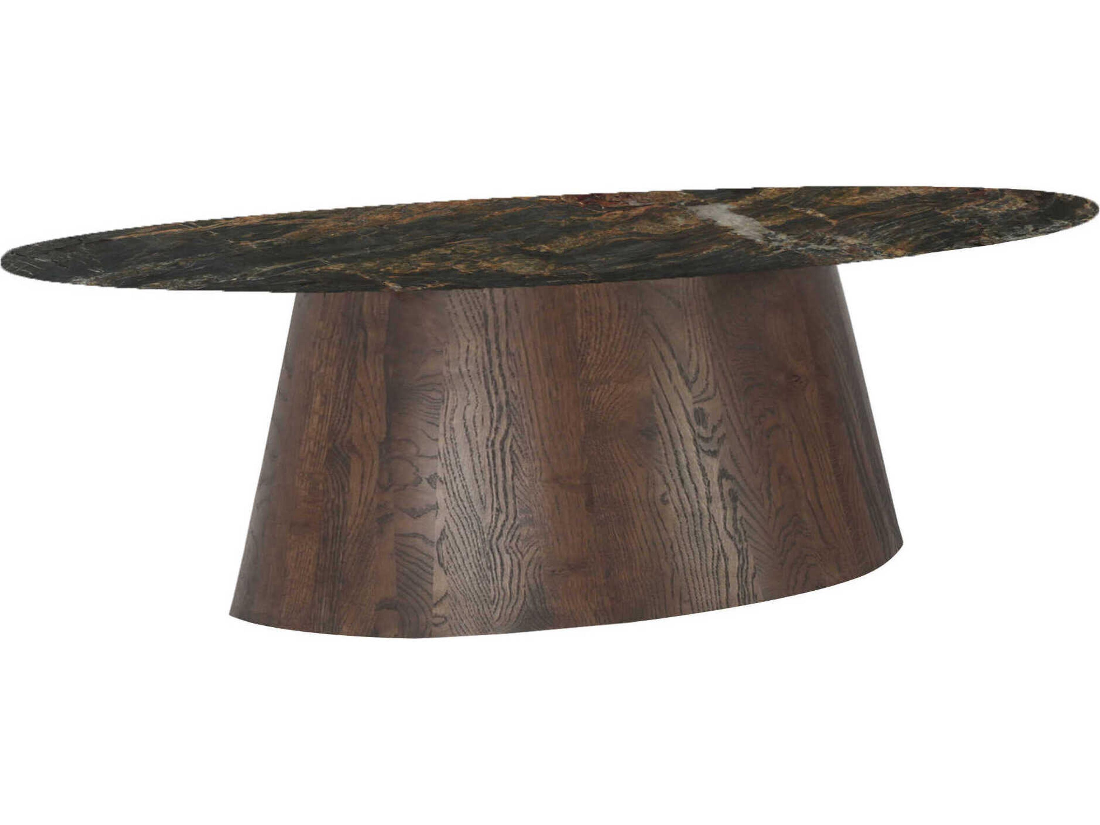 Caldera Oval Marble Natural Dining Table