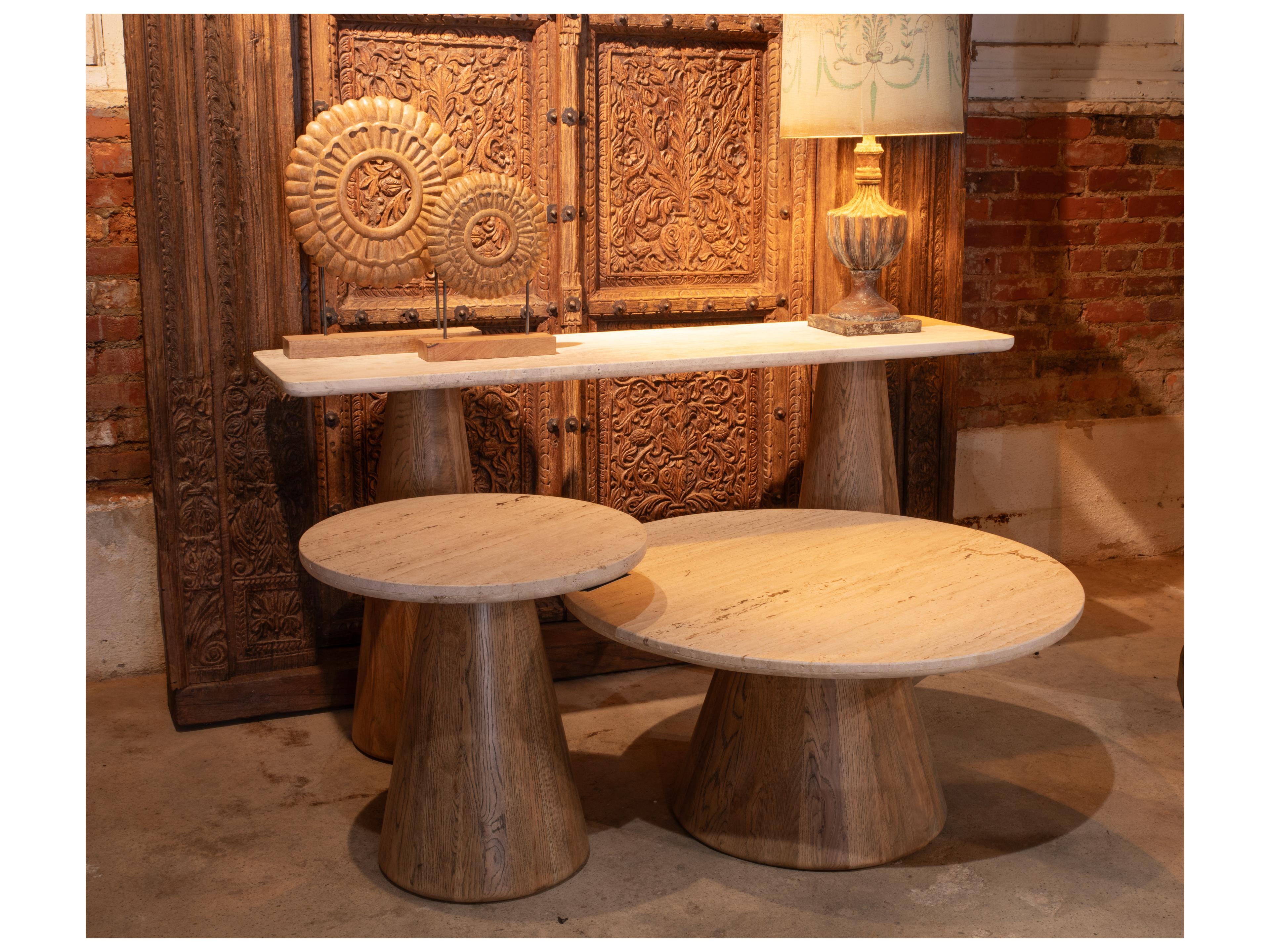 World Interiors Caldera Round Wood Natural Coffee Table