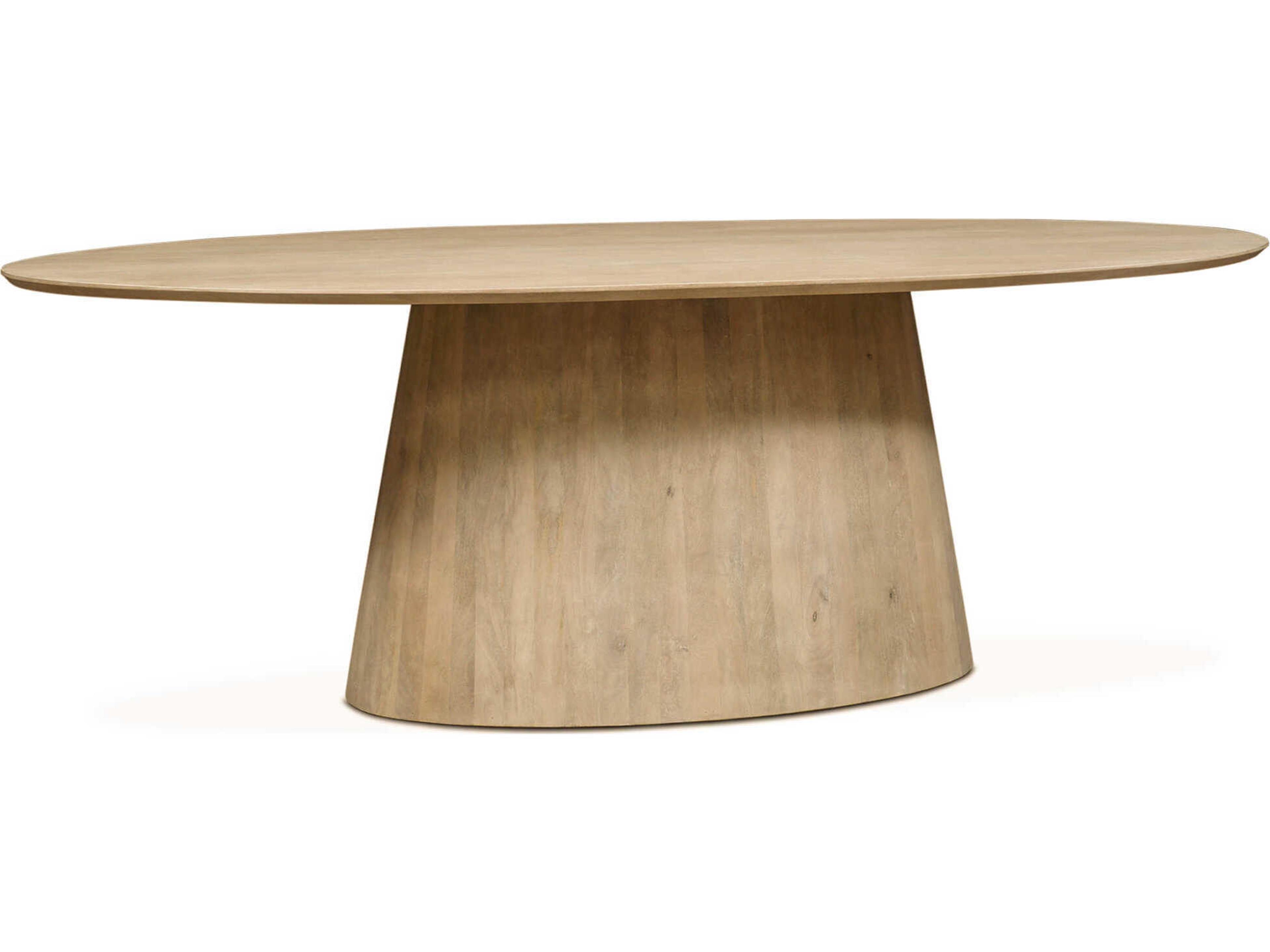 Calabasas Oval Wood White Wash Dining Table