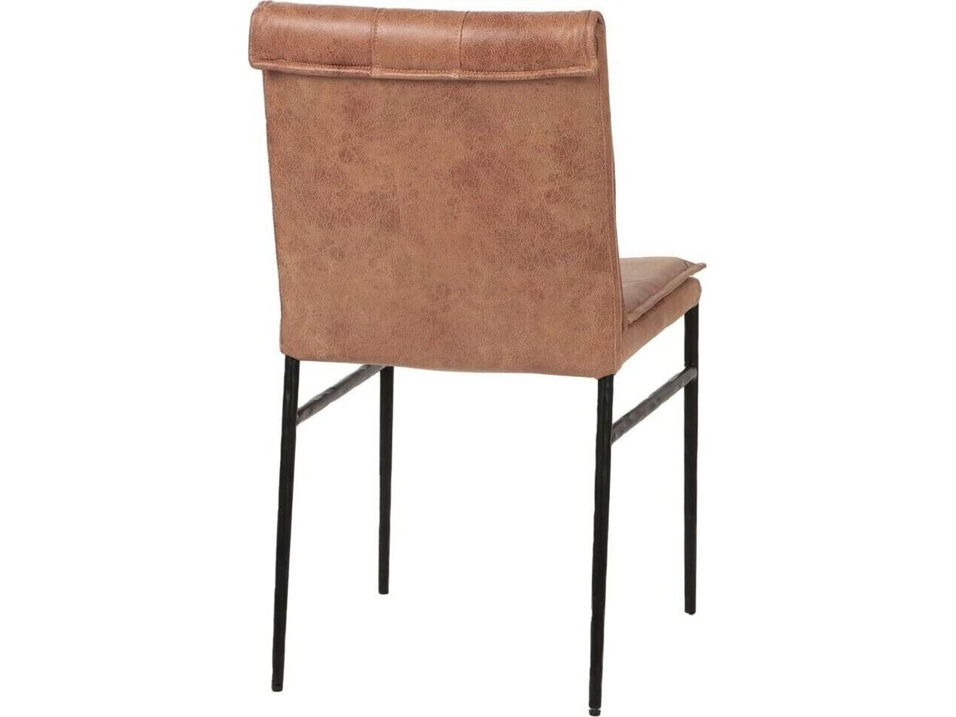 World Interiors Callum Brown Leather Armless Dining Chair