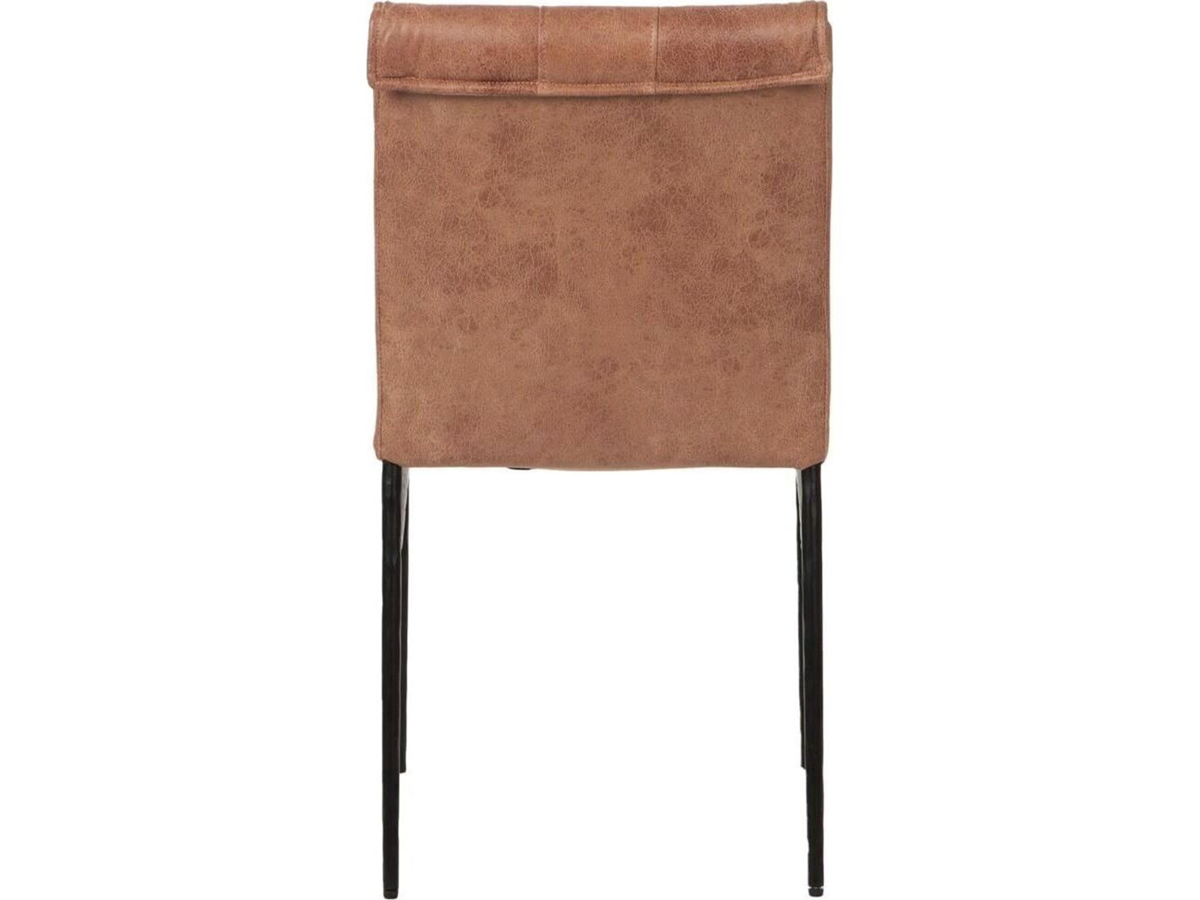 World Interiors Callum Brown Leather Armless Dining Chair
