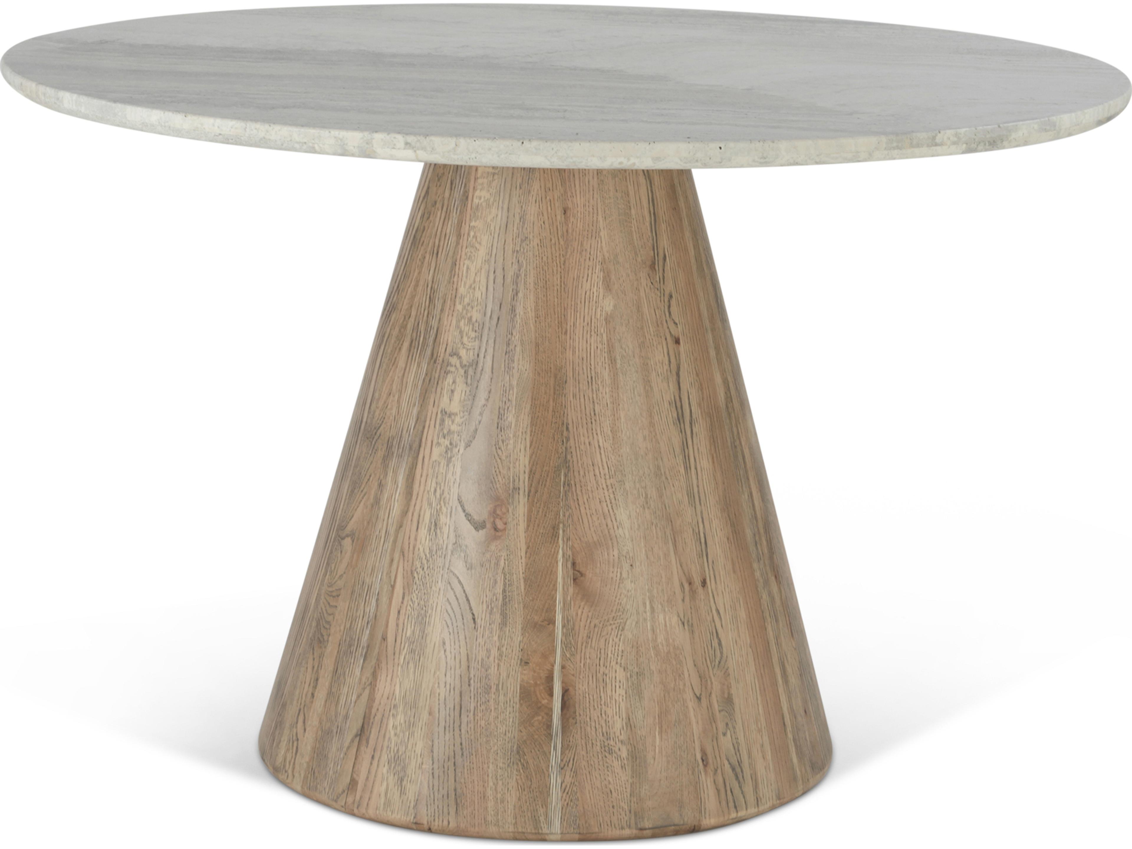 Caldera Round Stone Natural Dining Table