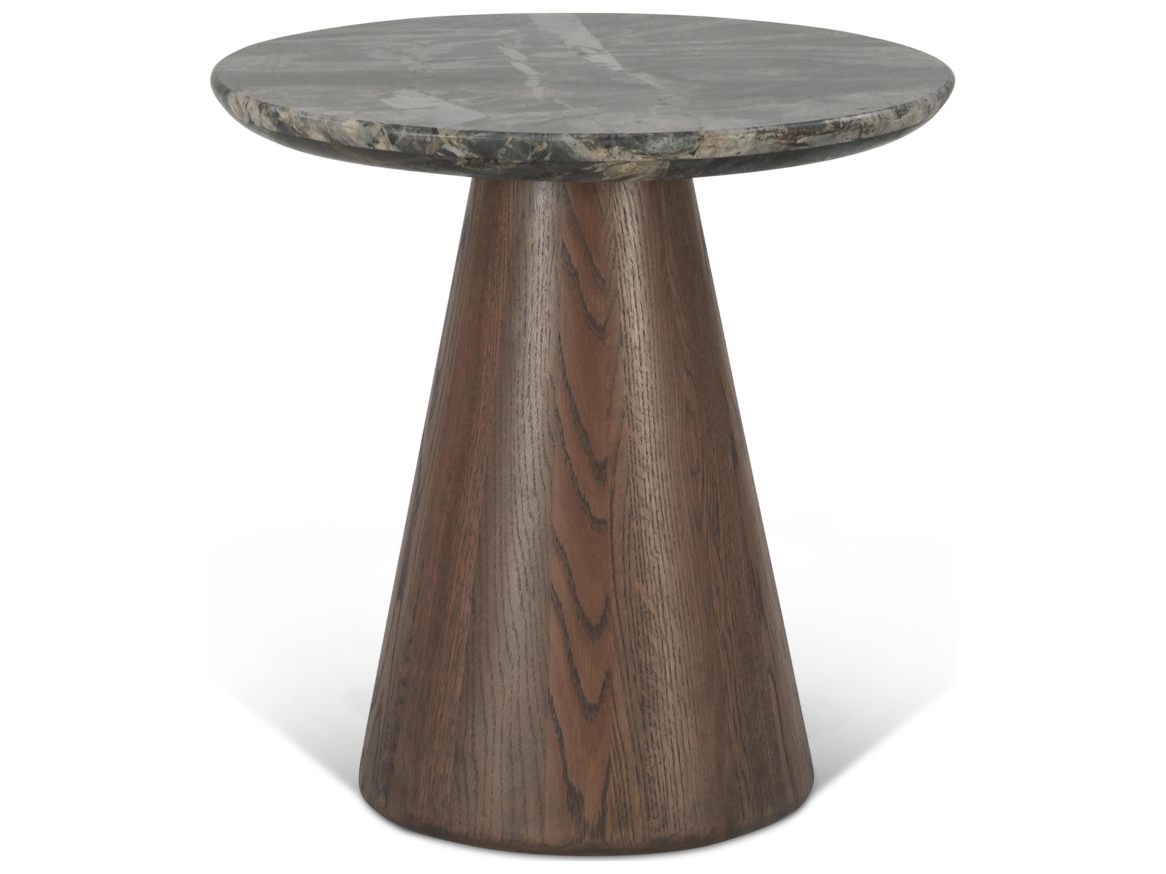 Caldera Round Marble Natural End Table