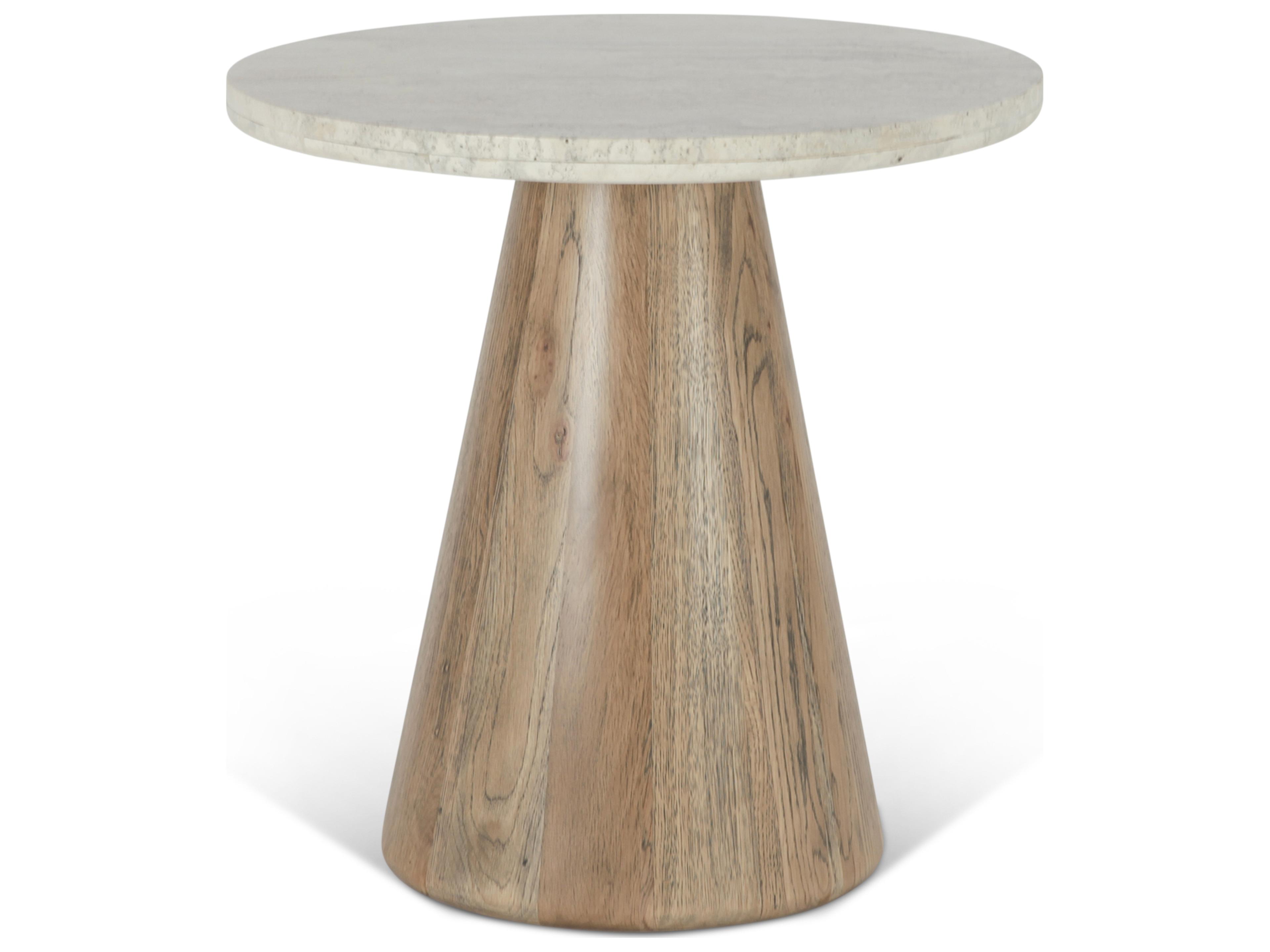 Caldera Round Stone Natural End Table