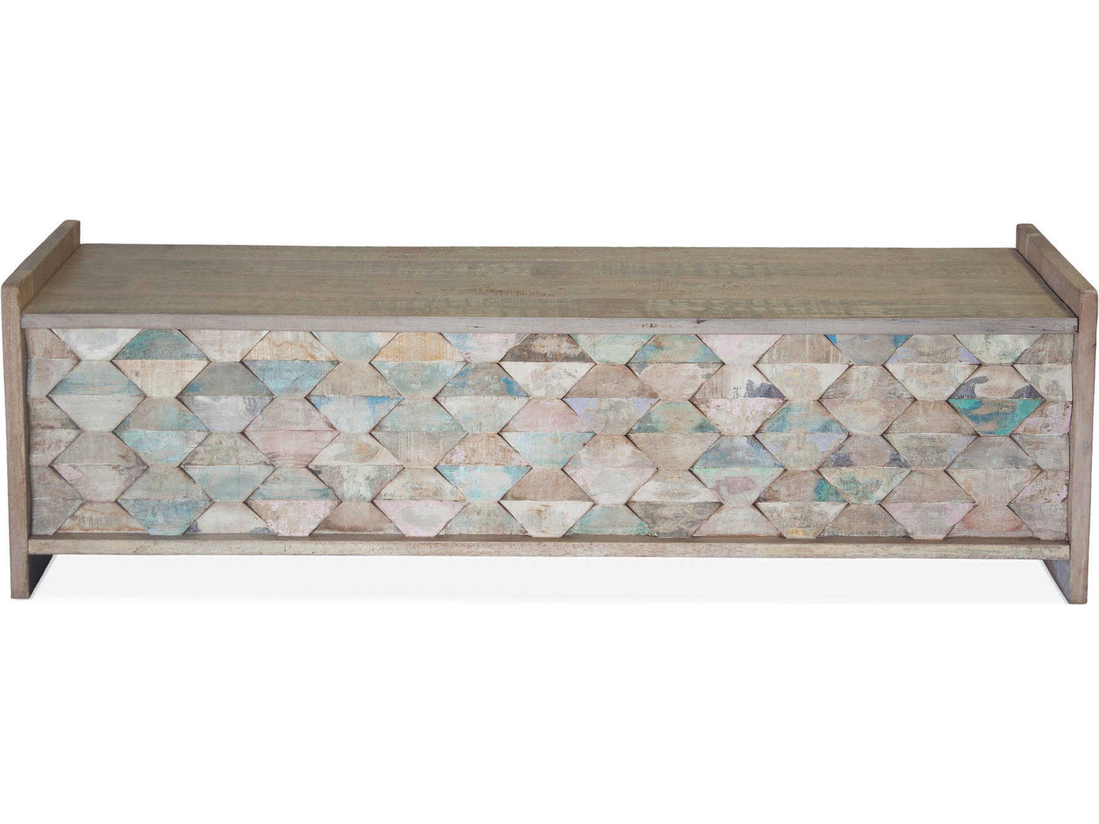 World Interiors Cordoba Vintage Teal Blue Accent Bench