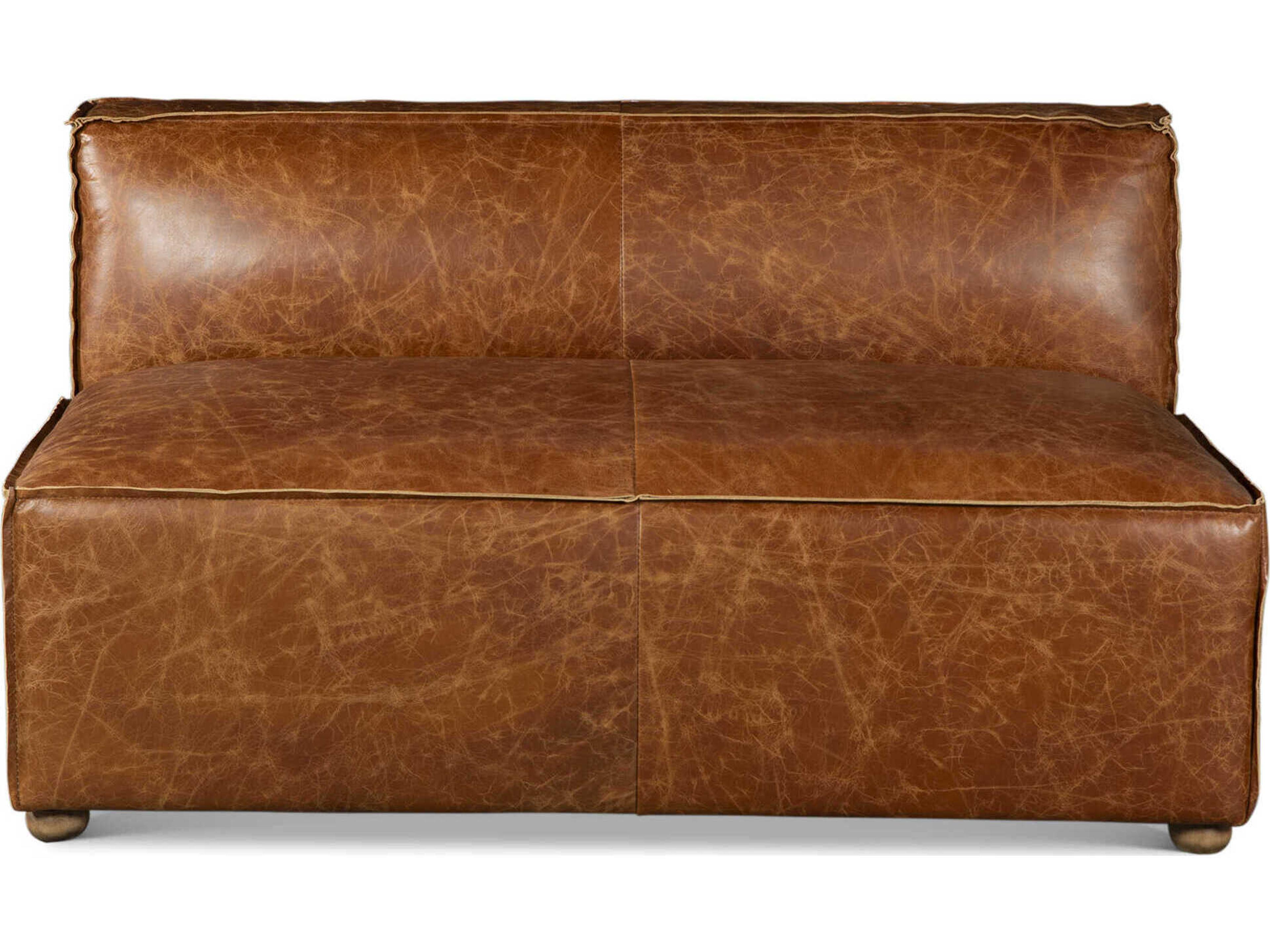 World Interiors Chiavari Leather Sectional Sofa