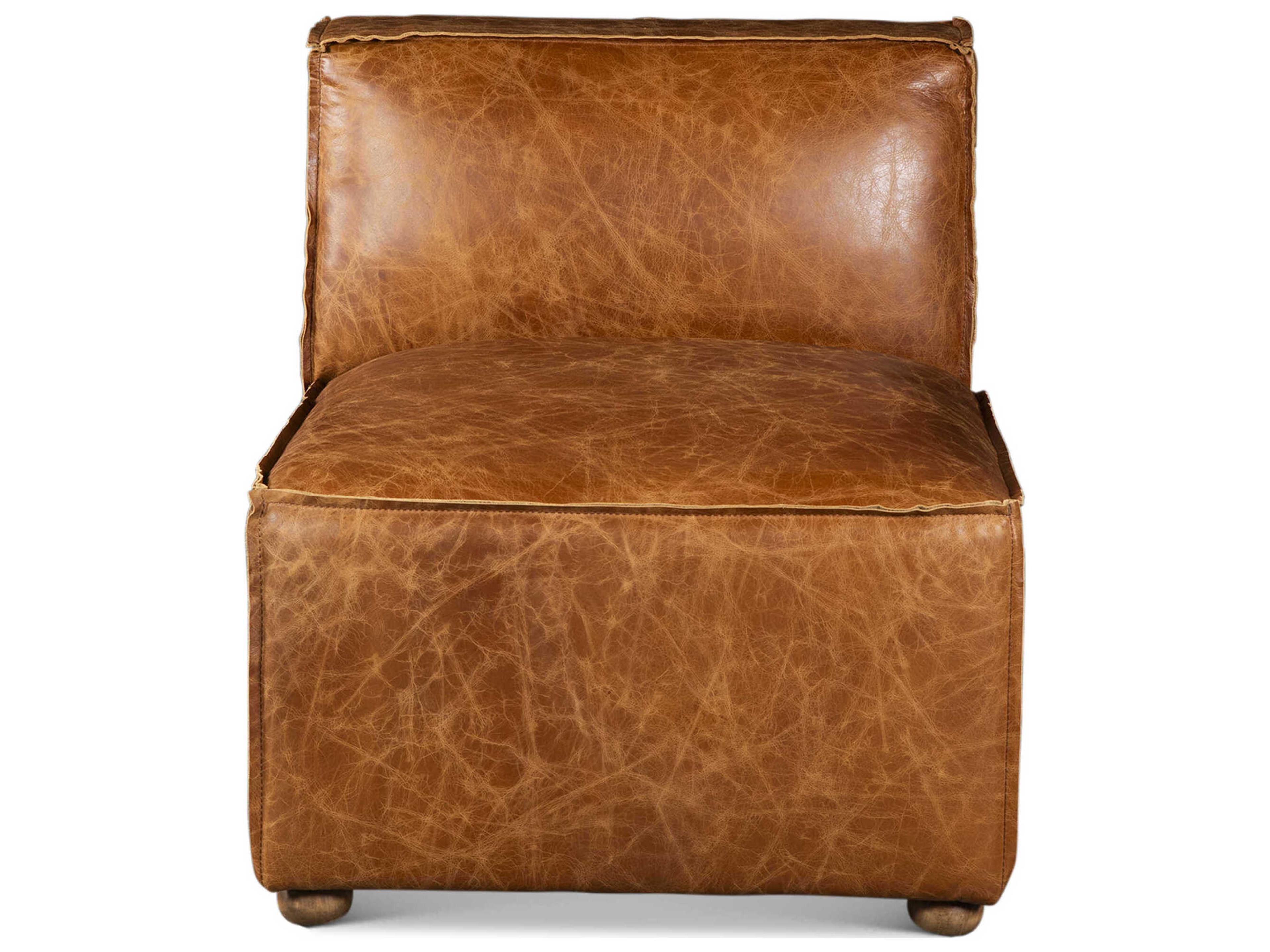 World Interiors Chiavari Leather Sectional Sofa