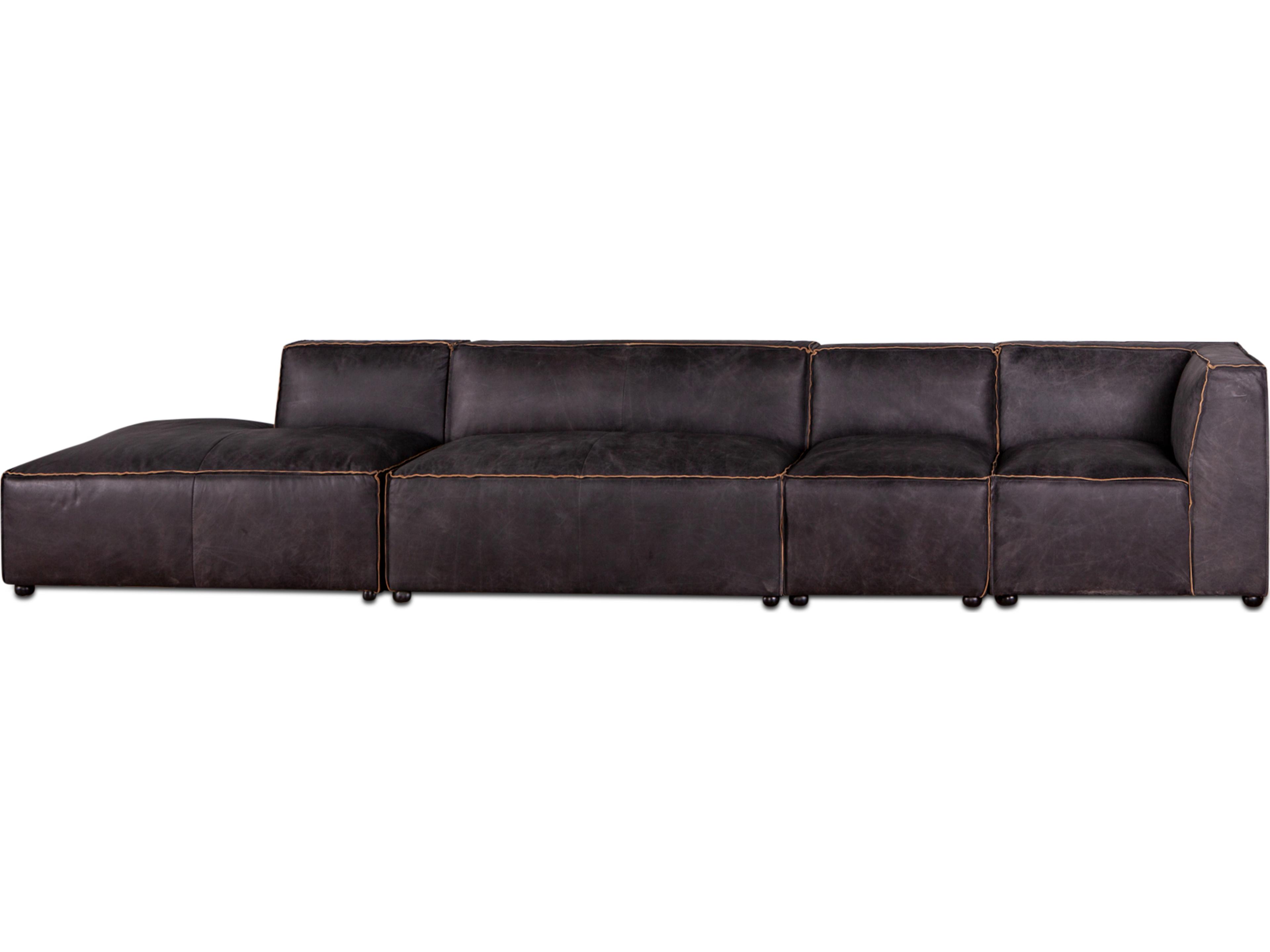 World Interiors Chiavari Leather Sectional Sofa