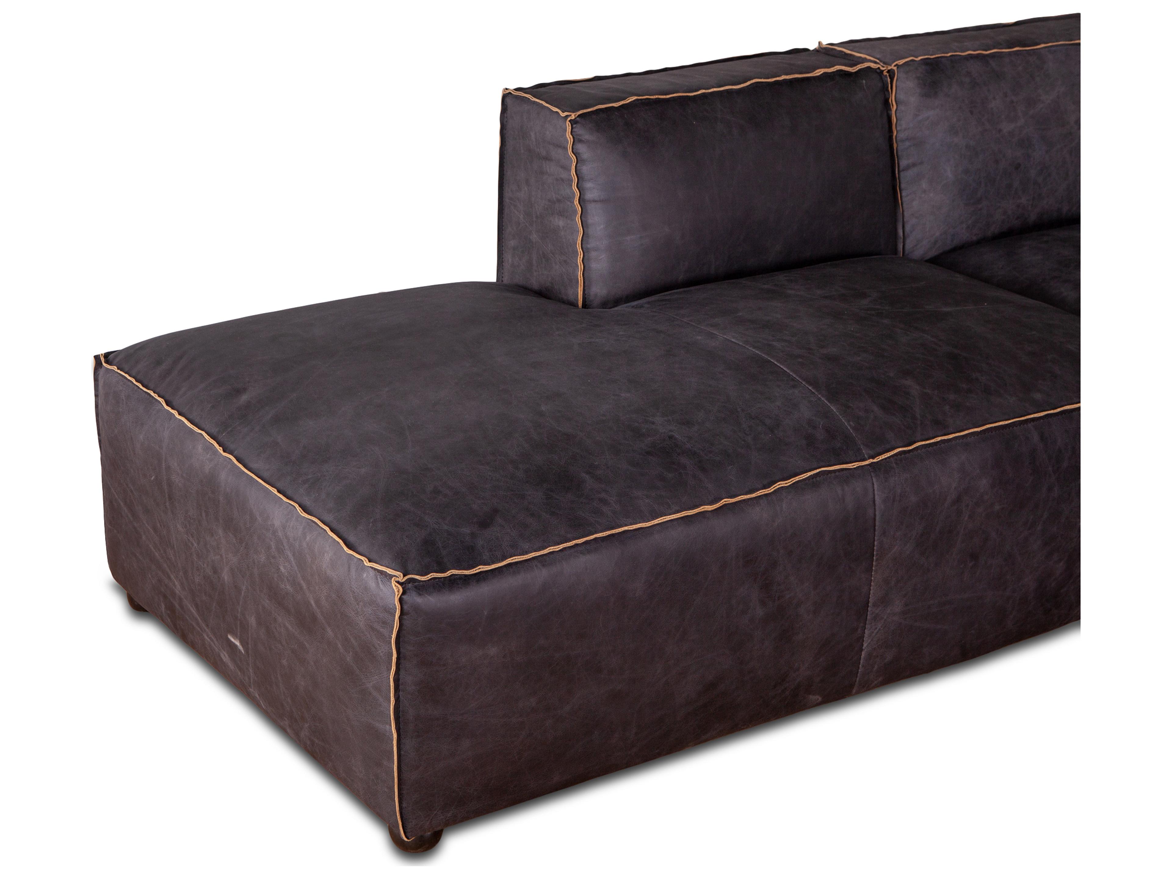 World Interiors Chiavari Leather Sectional Sofa