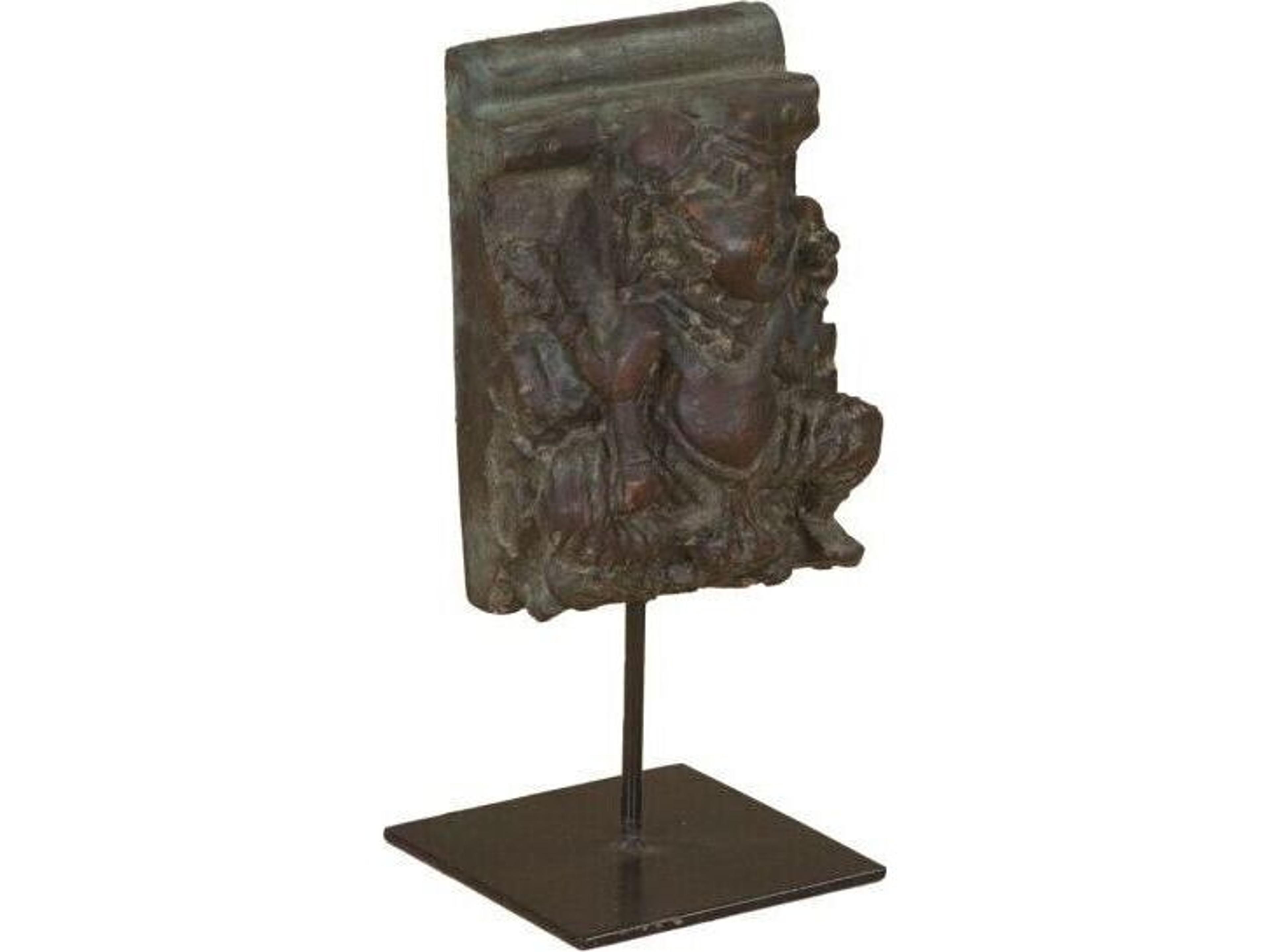 Curio Carved Wooden Ganesha Brown Sculpture