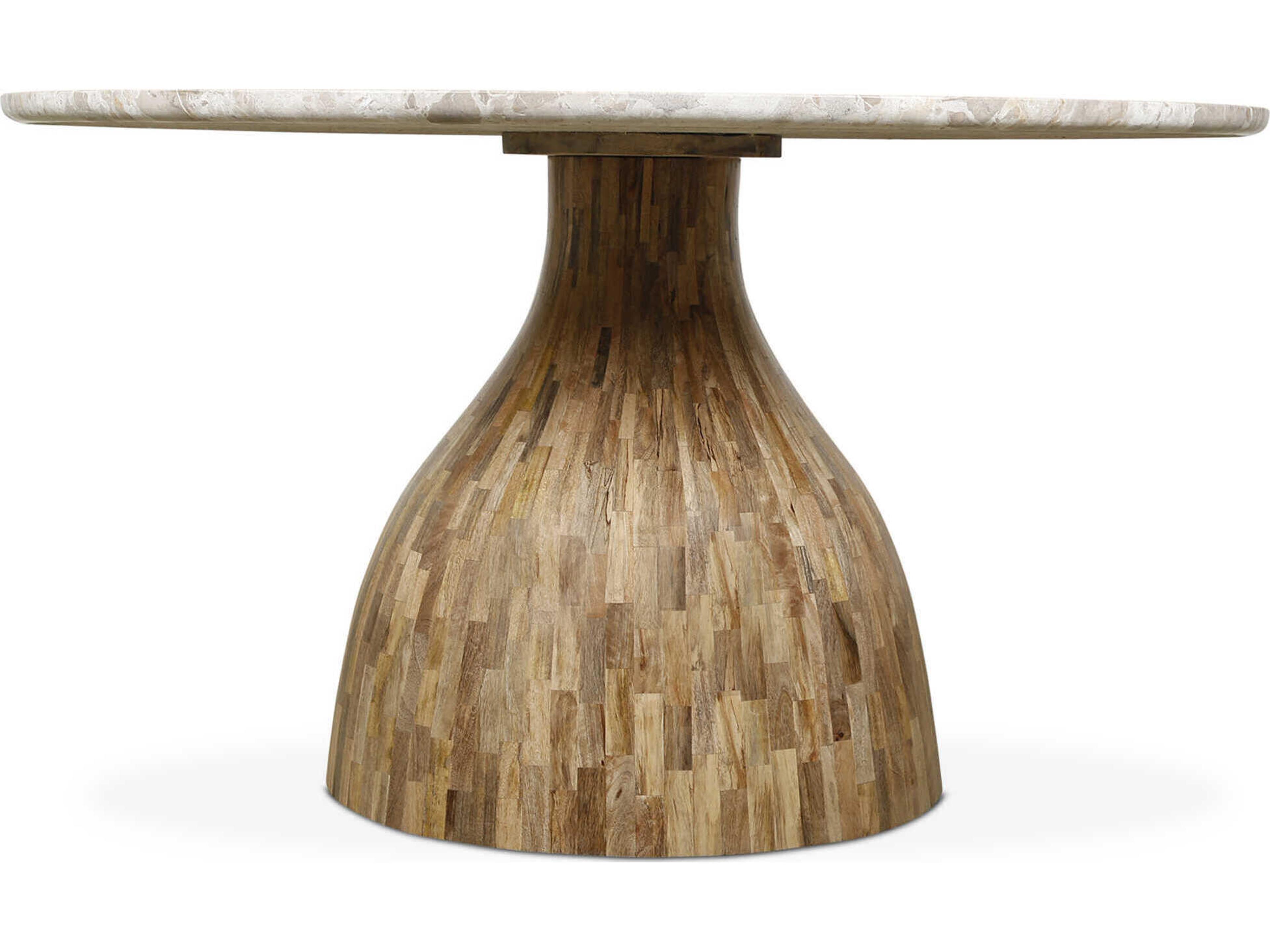 World Interiors Fargo Round Marble Dining Table