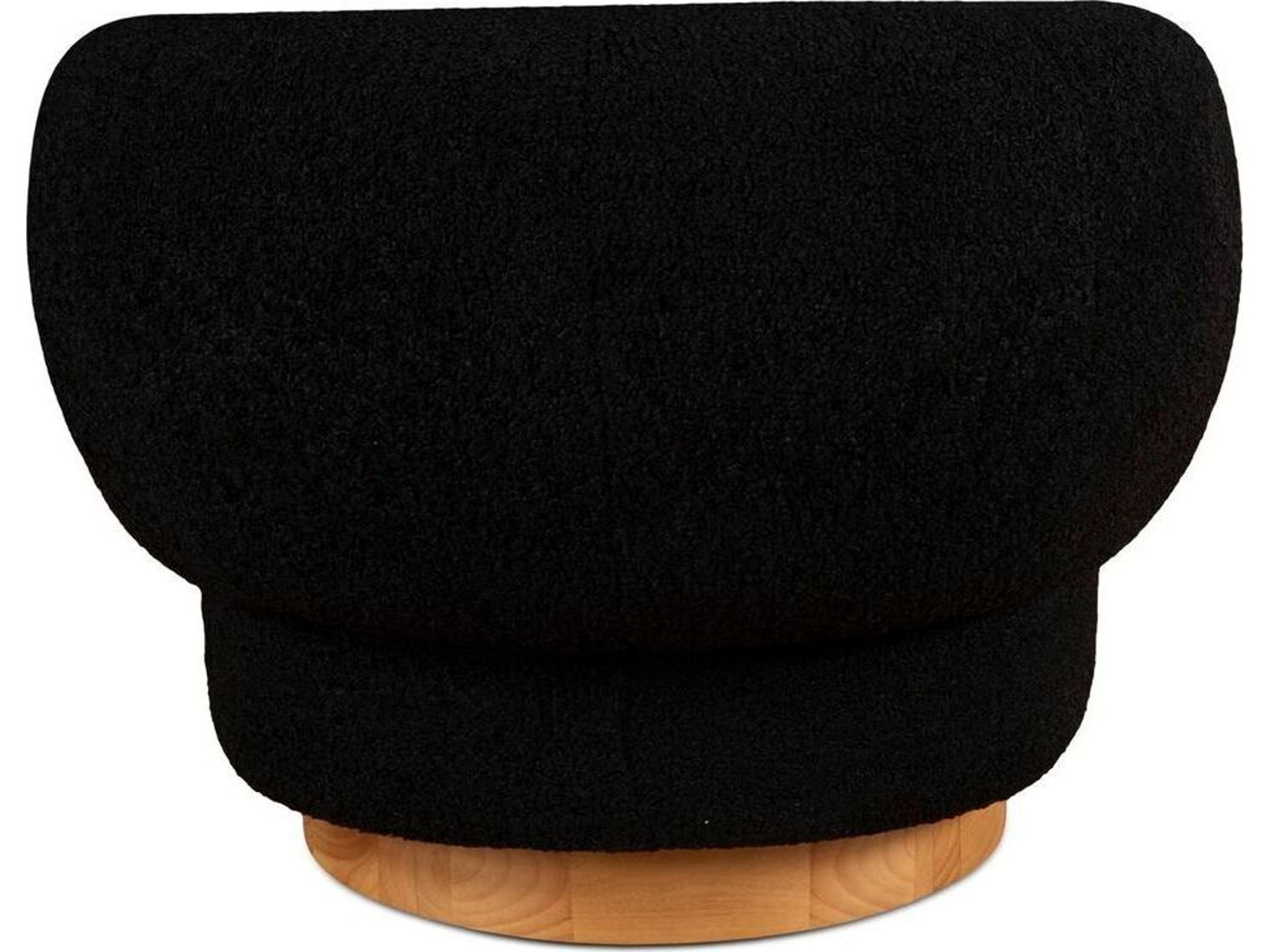 World Interiors Florence Swivel Black Accent Chair