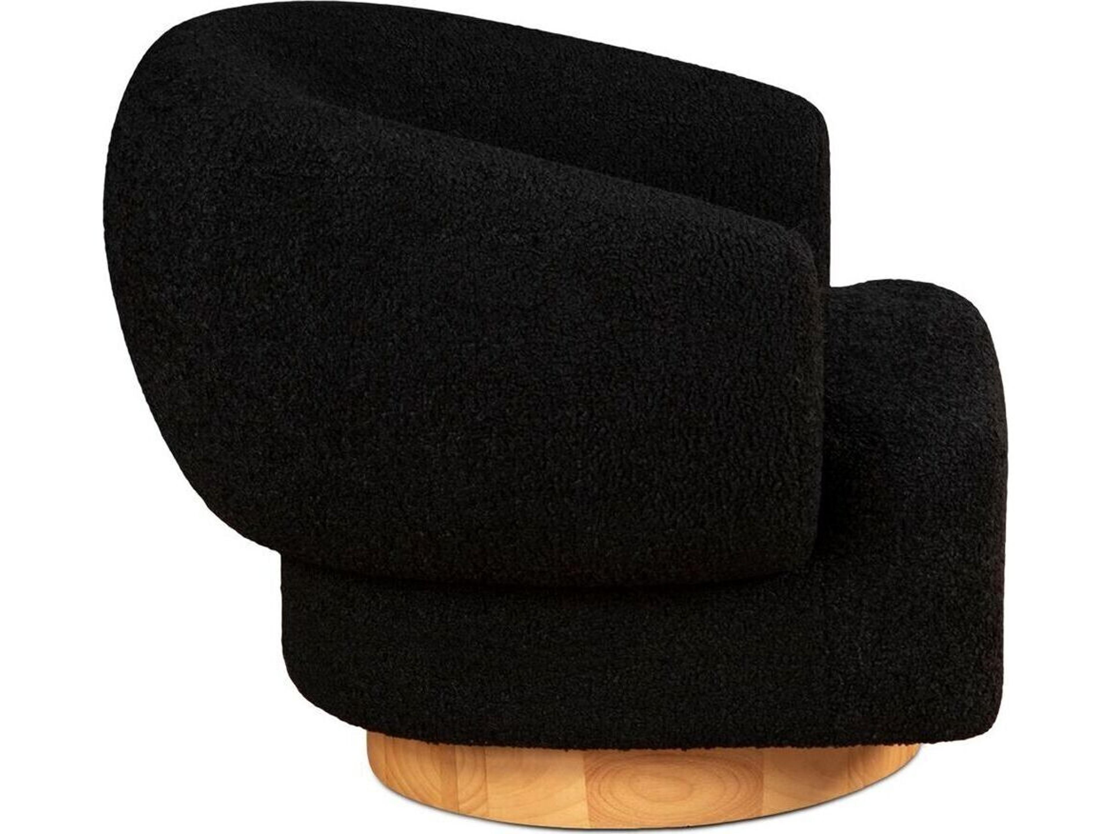 World Interiors Florence Swivel Black Accent Chair