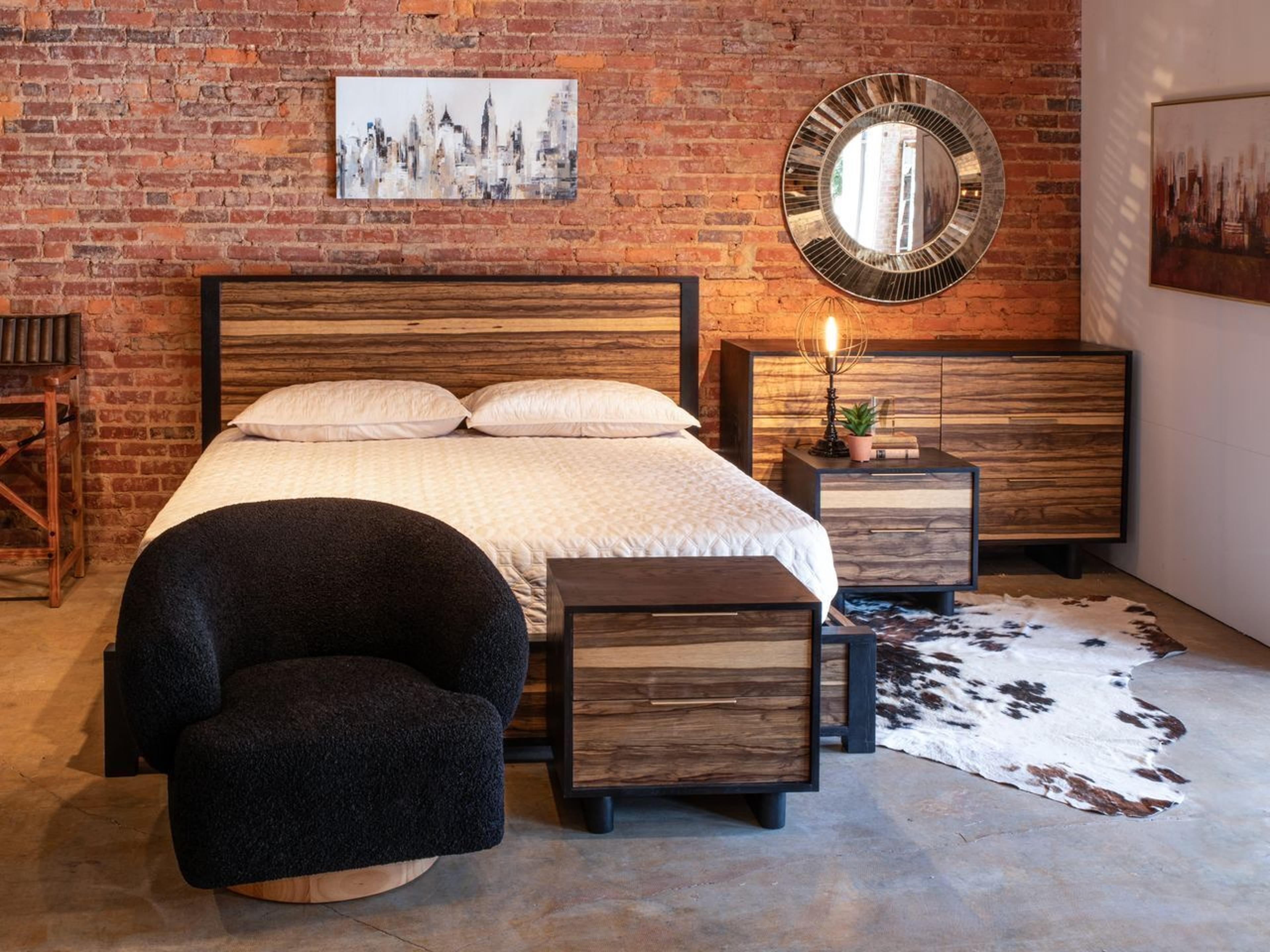 World Interiors Florence Swivel Black Accent Chair