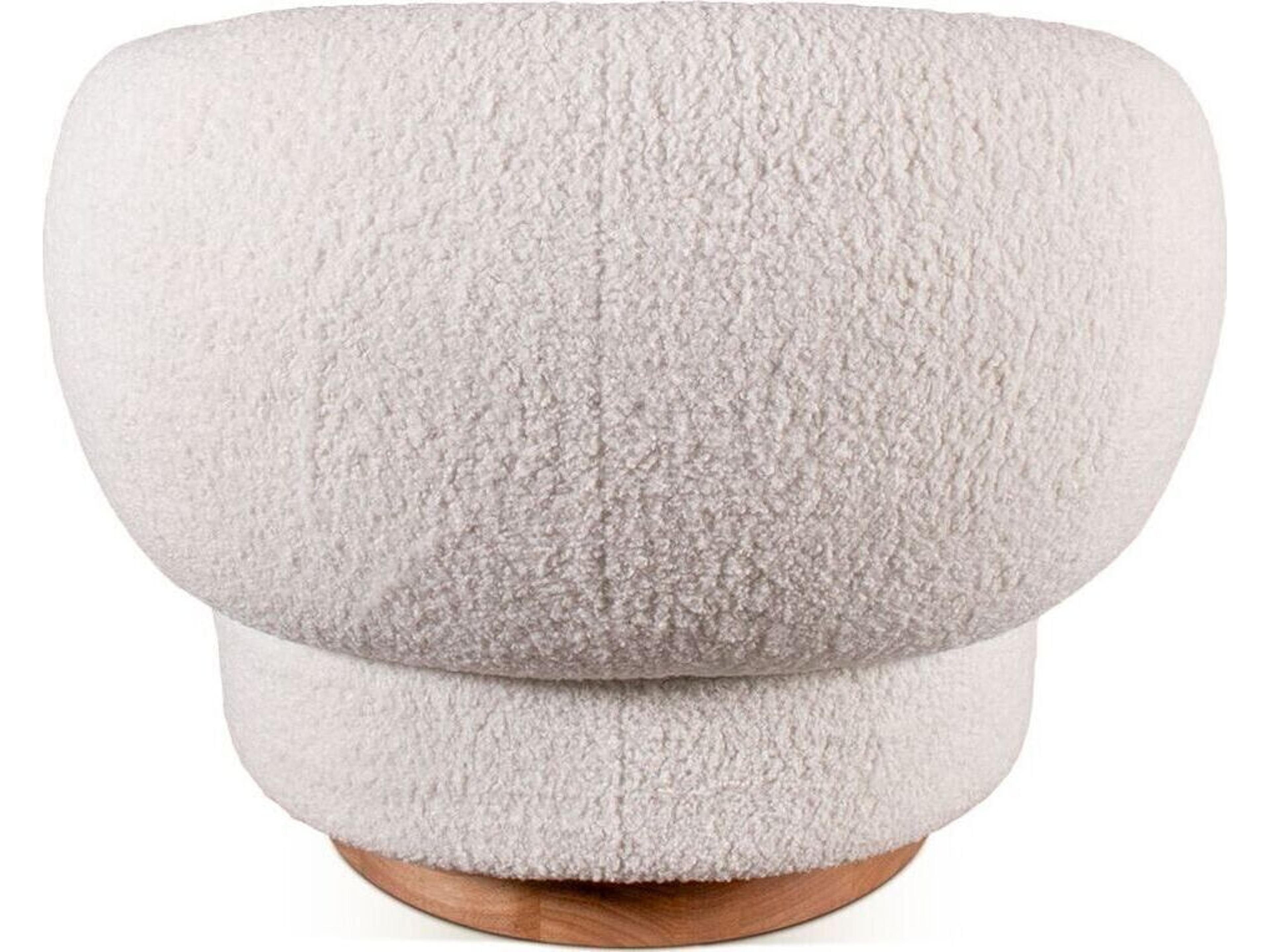 World Interiors Florence Swivel White Accent Chair