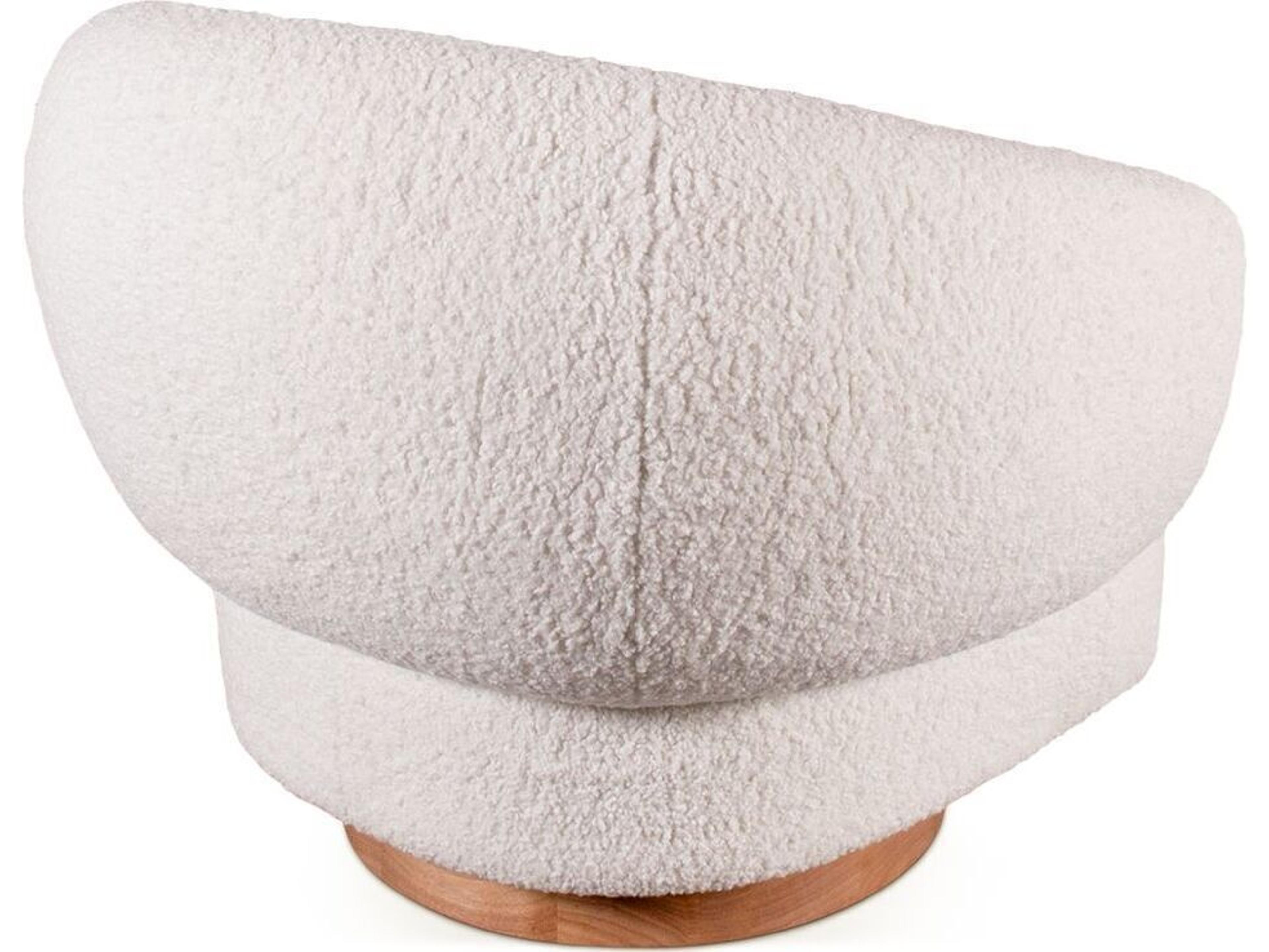 World Interiors Florence Swivel White Accent Chair