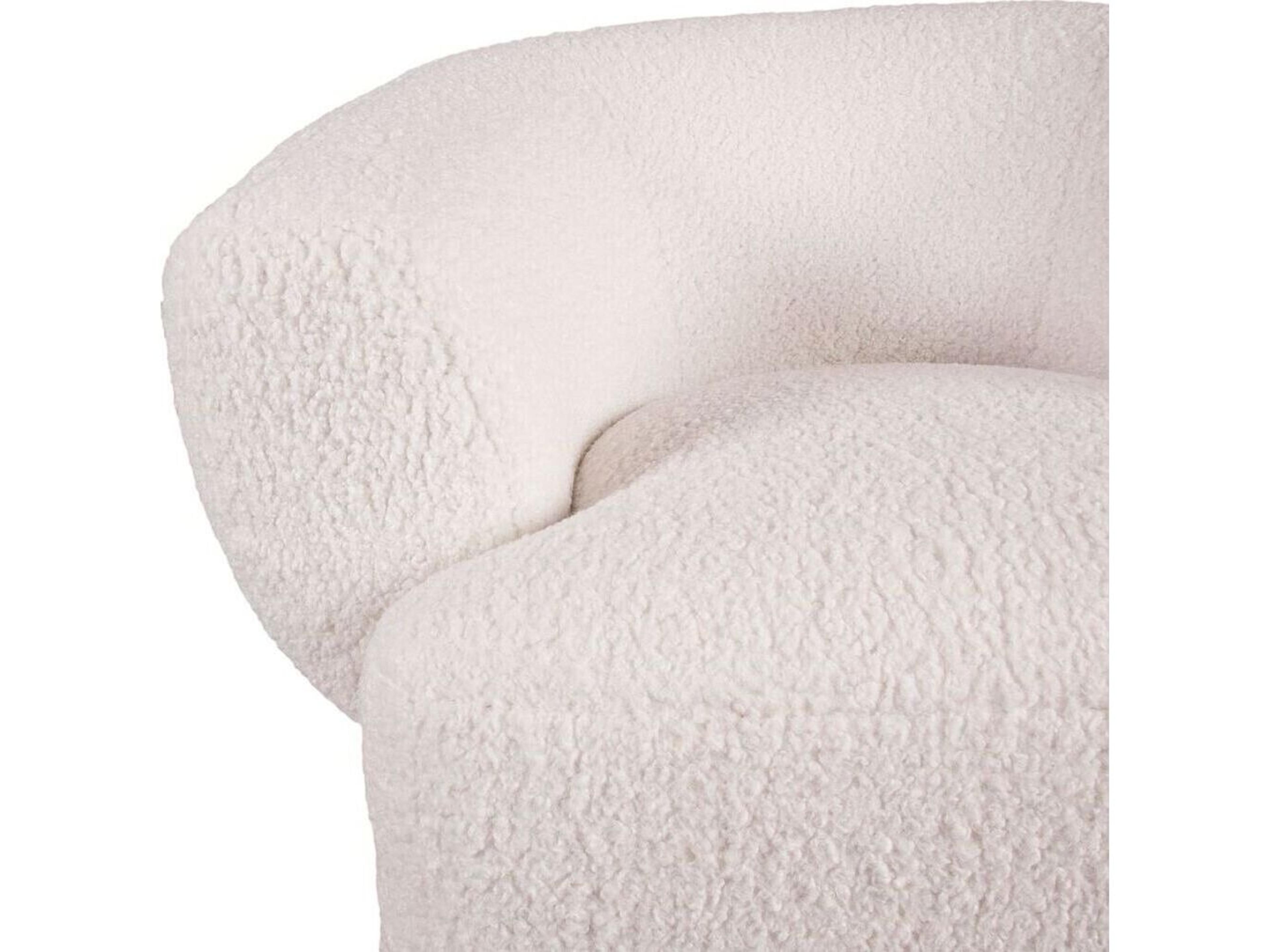 World Interiors Florence Swivel White Accent Chair