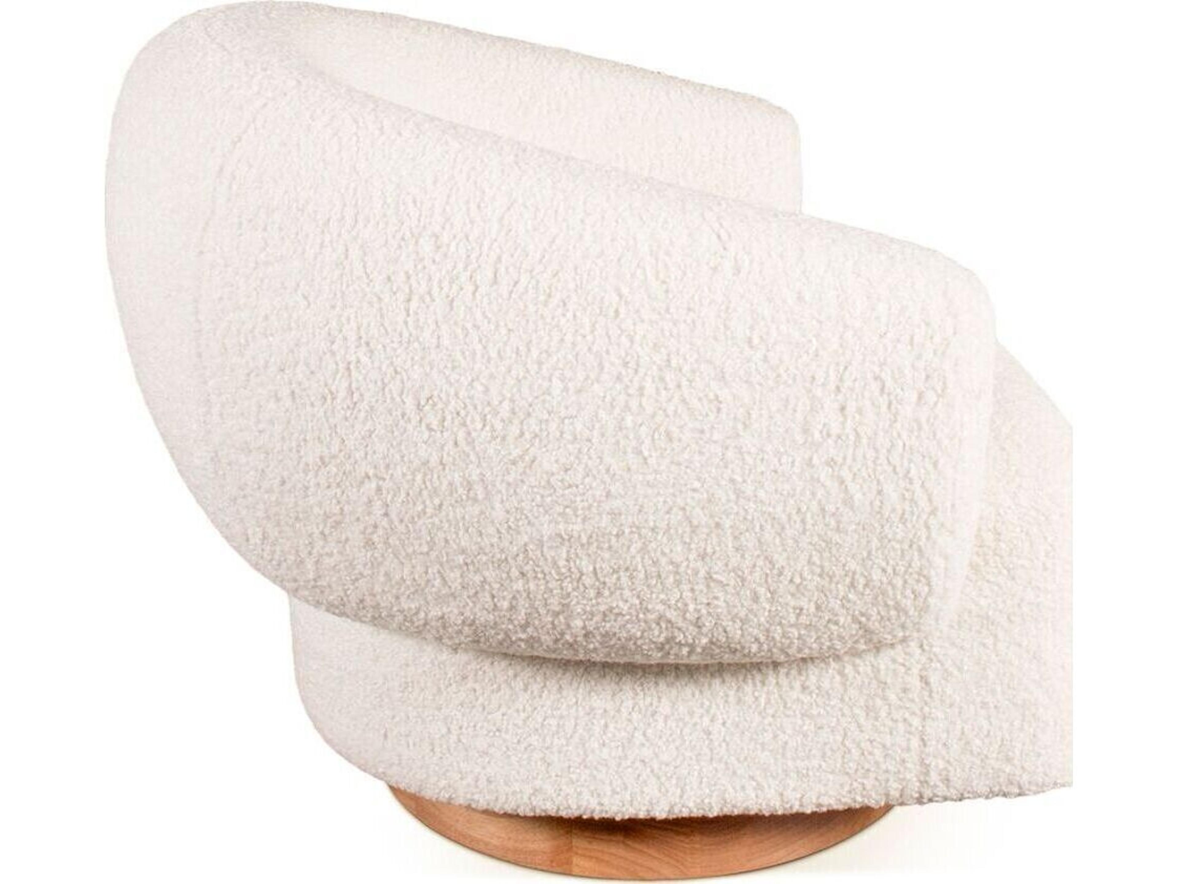 World Interiors Florence Swivel White Accent Chair