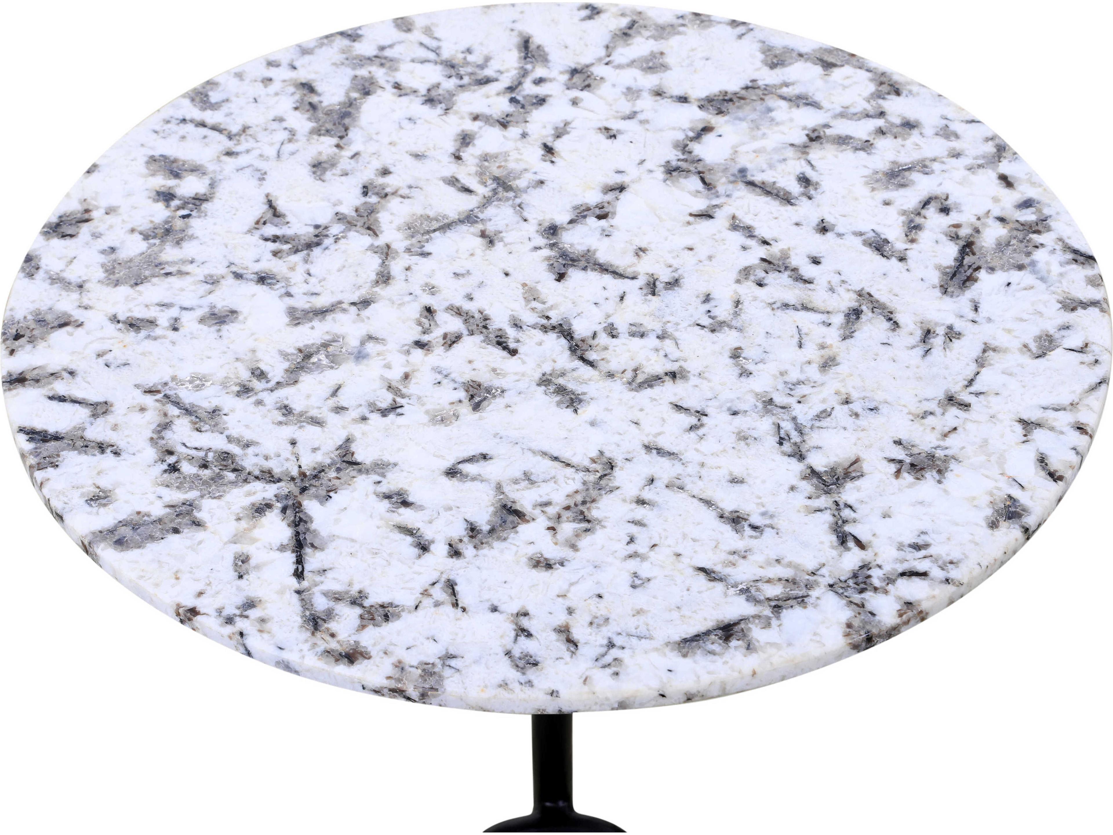 World Interiors Glacier Round Marble End Table