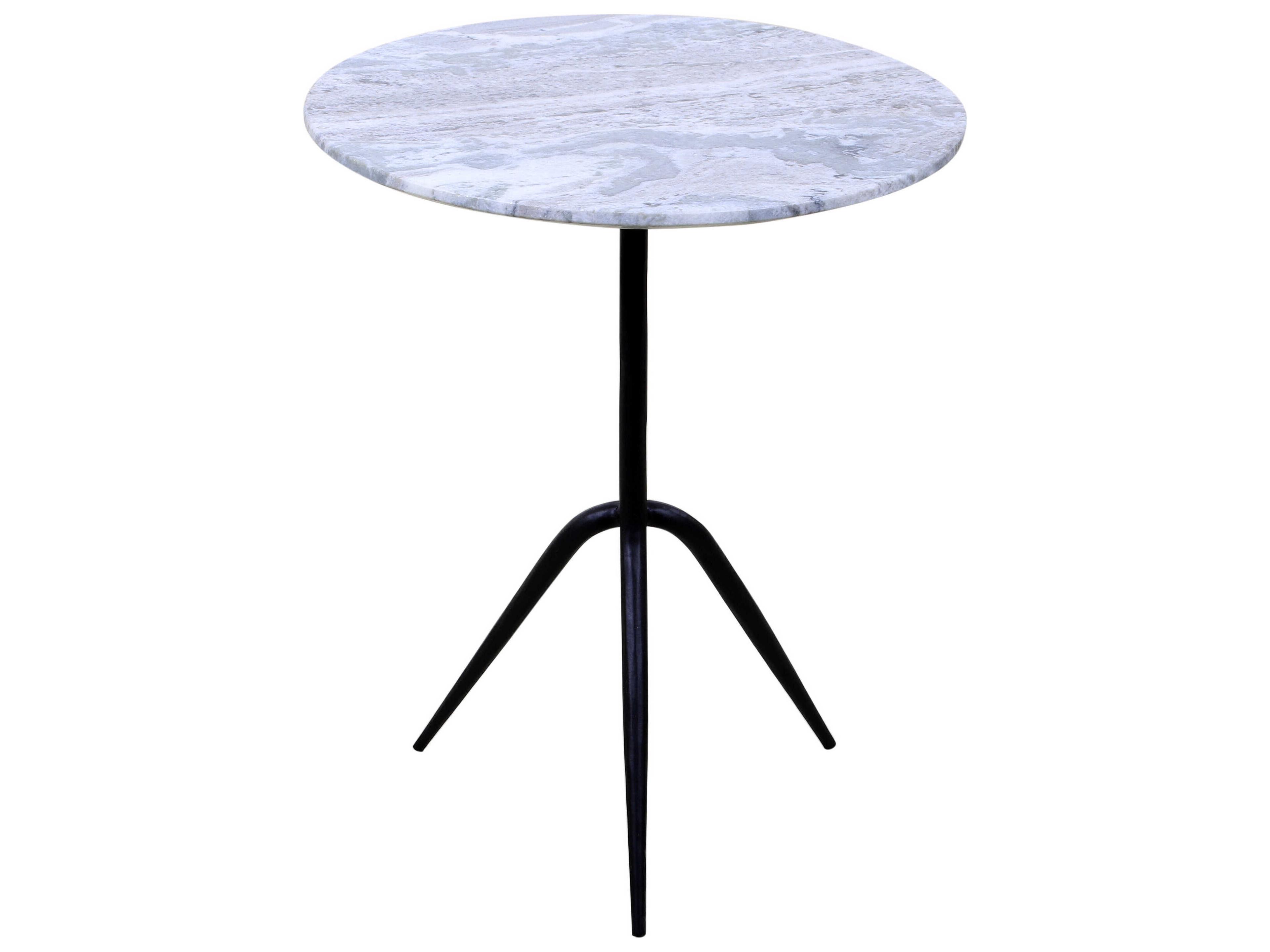 Glacier Round Marble End Table