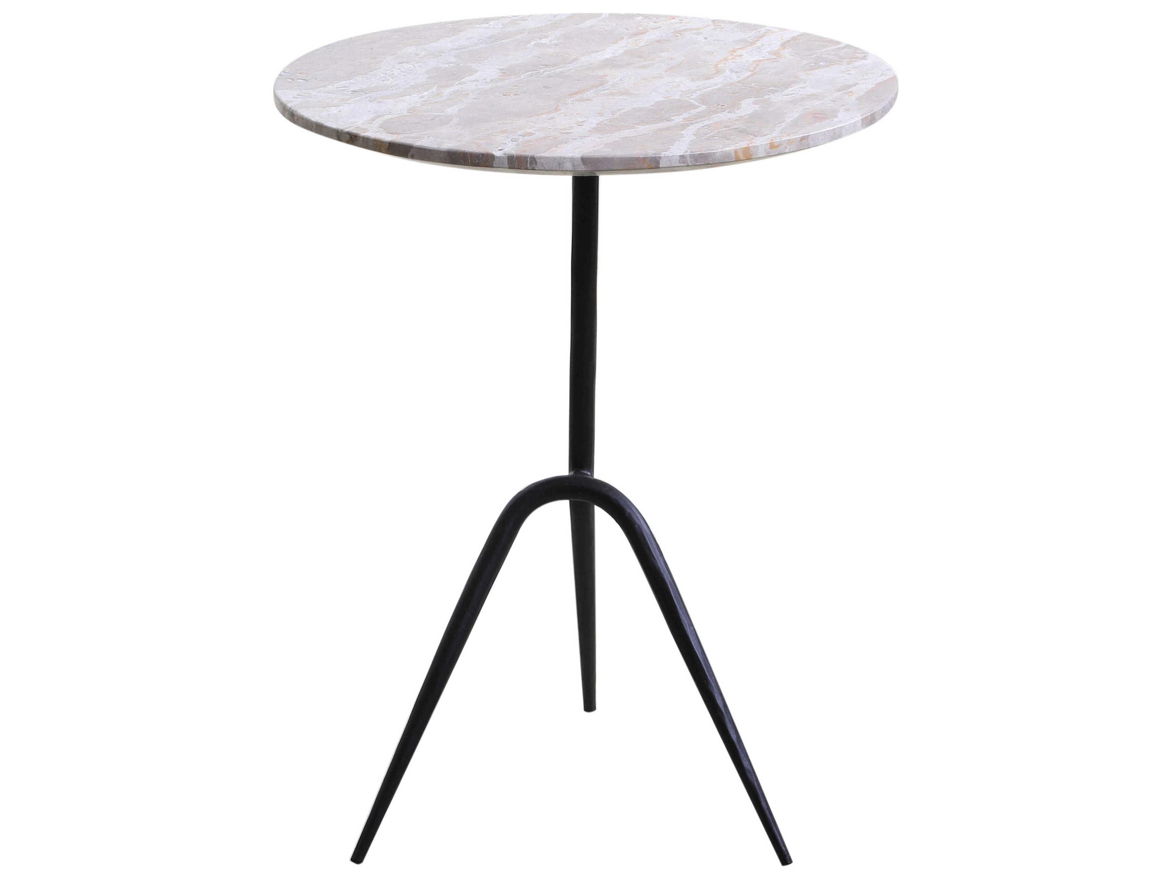 Glacier Round Marble End Table