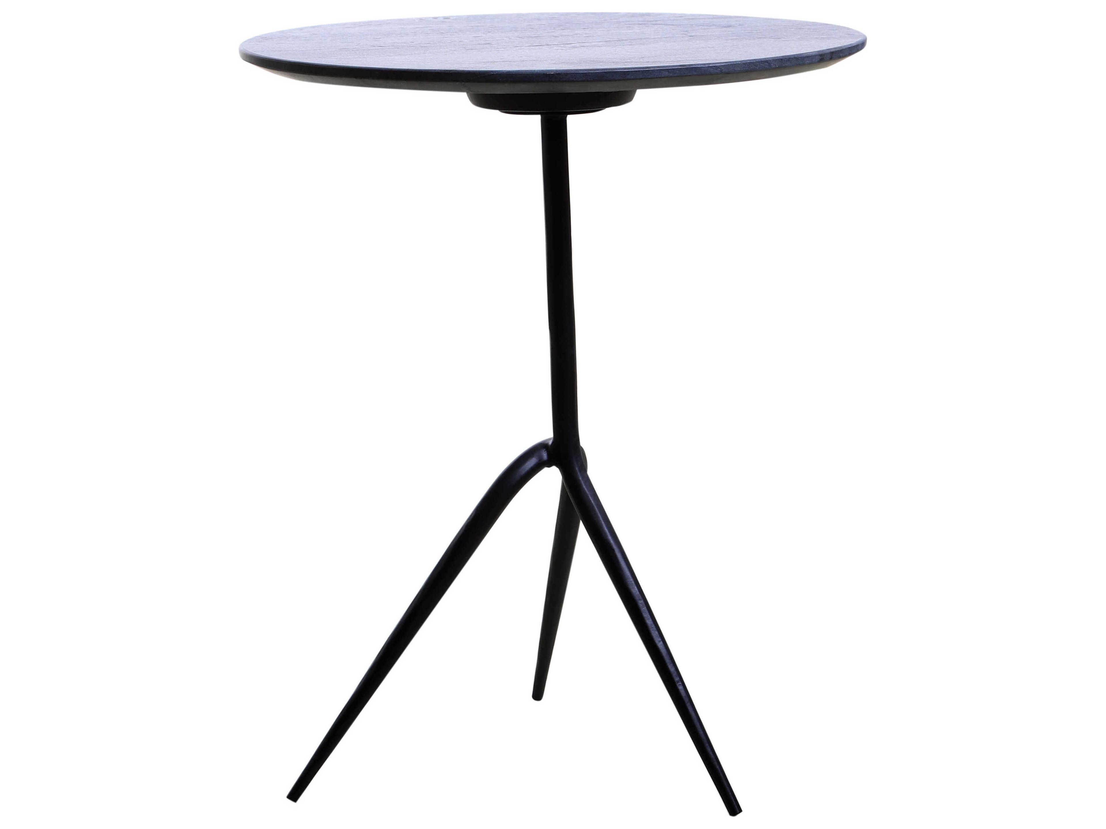 World Interiors Glacier Round Marble End Table