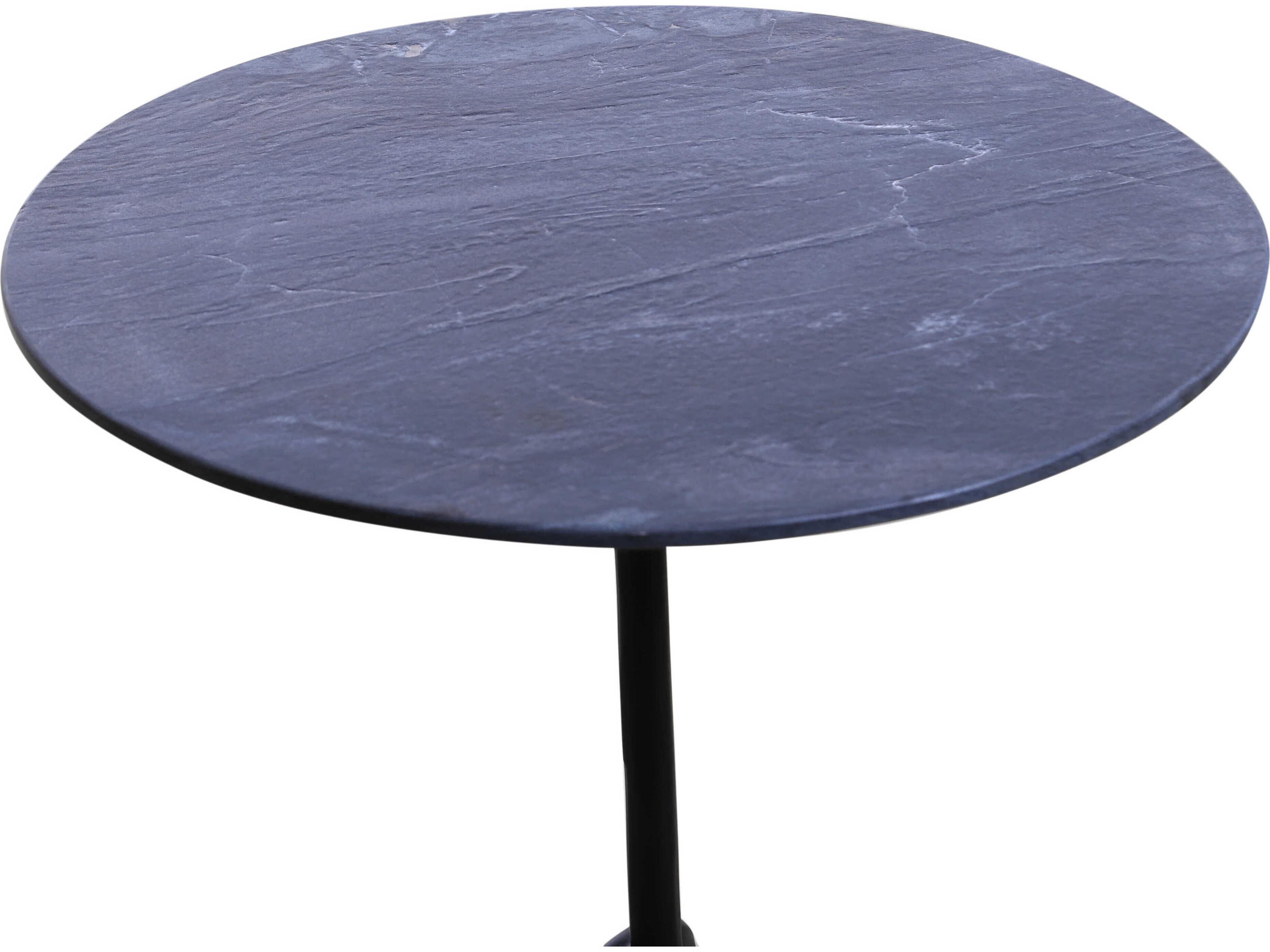 World Interiors Glacier Round Marble End Table