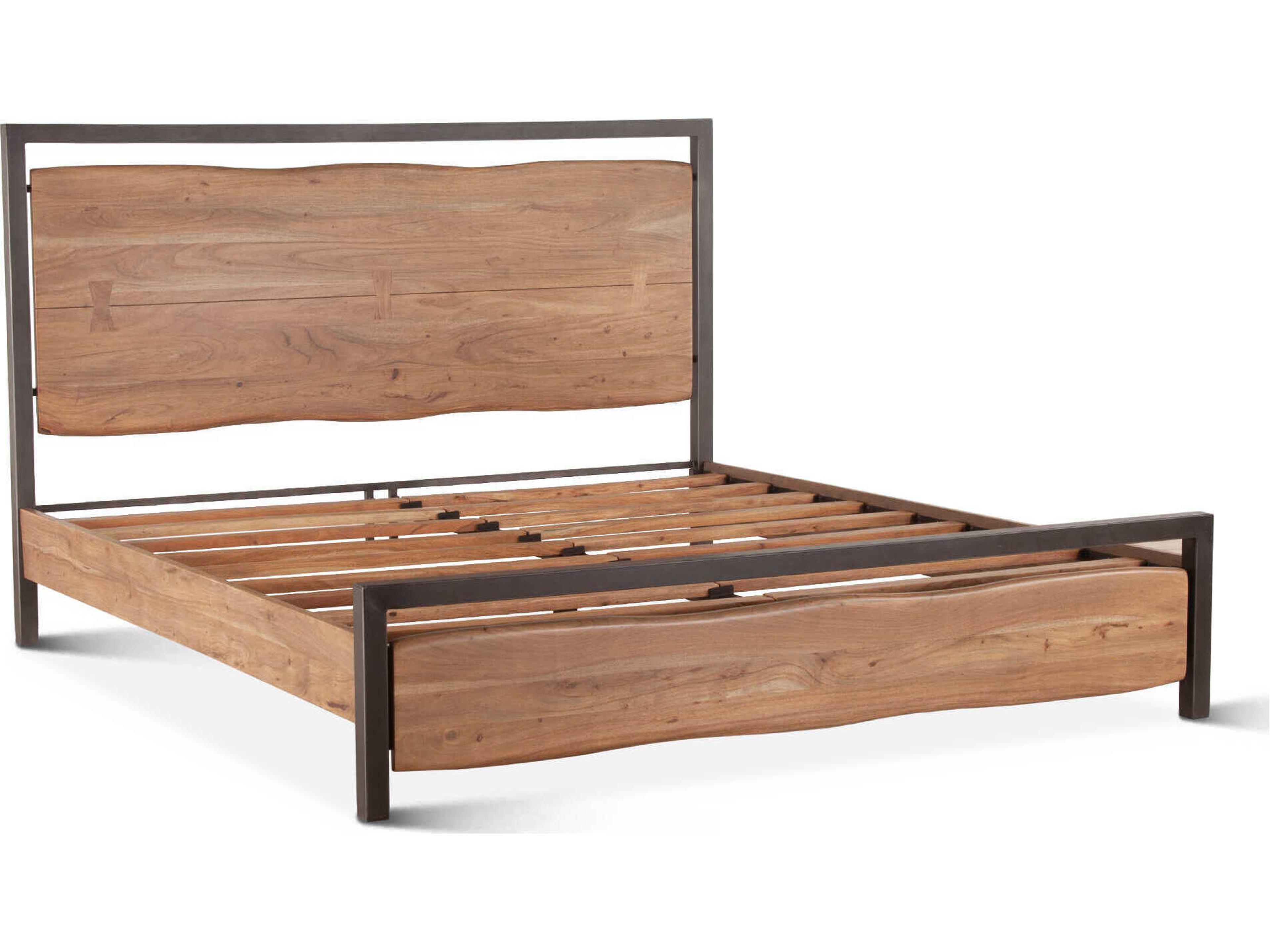 Glenwood Brown Acacia Wood King Platform Bed