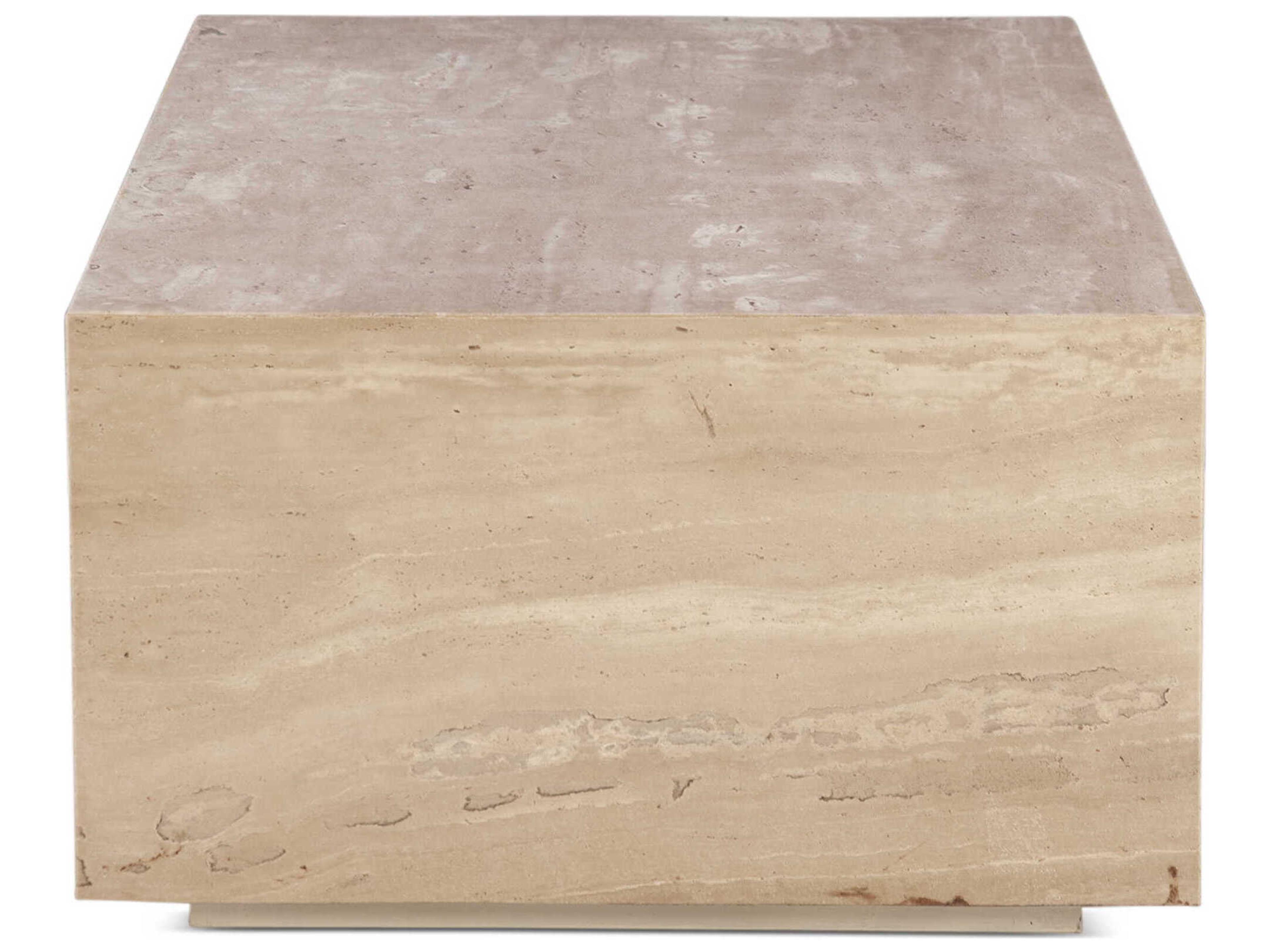 World Interiors Giza Rectangular Stone Travertine Coffee Table