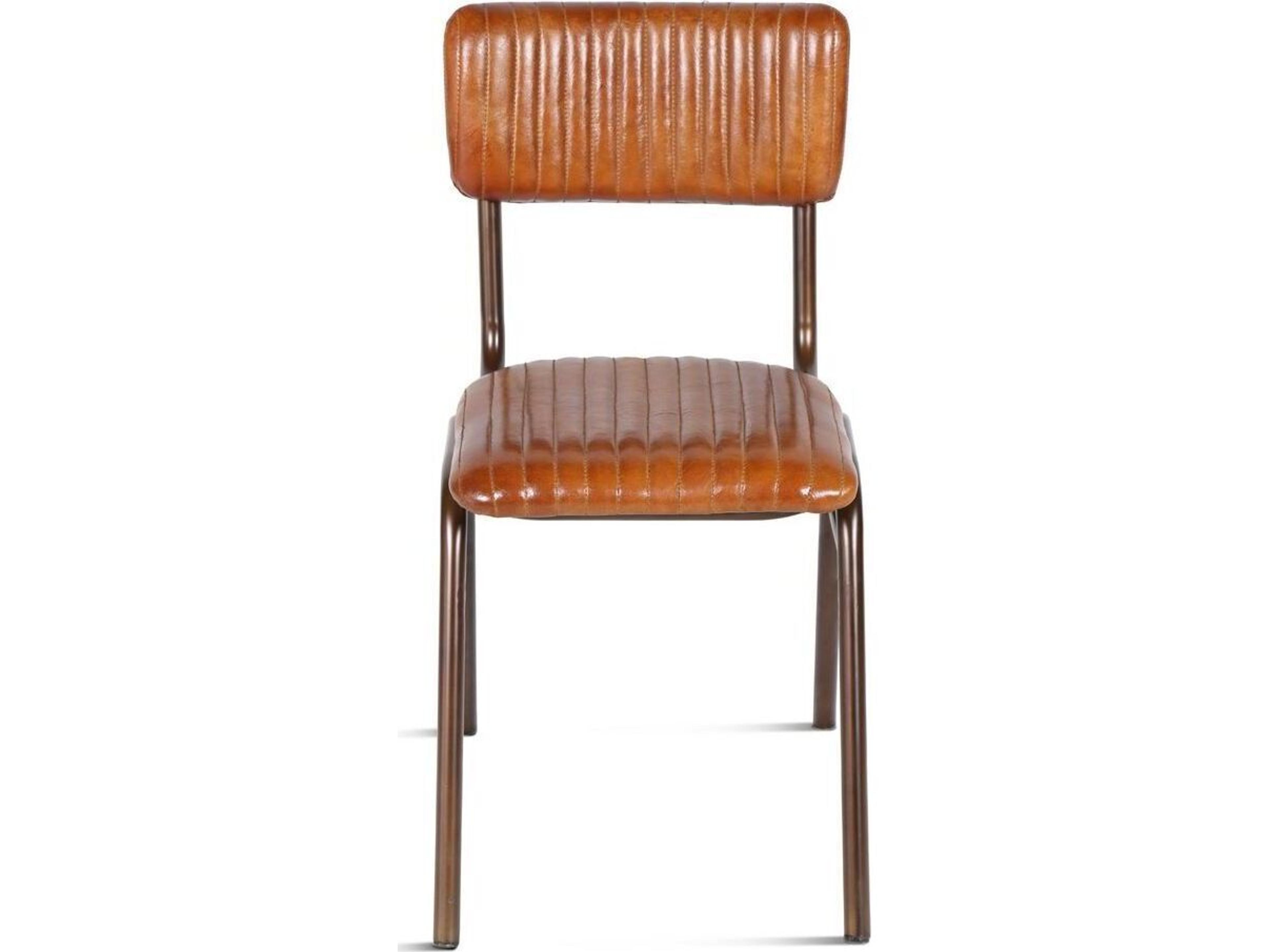 Hudson Brown Leather Armless Dining Chair
