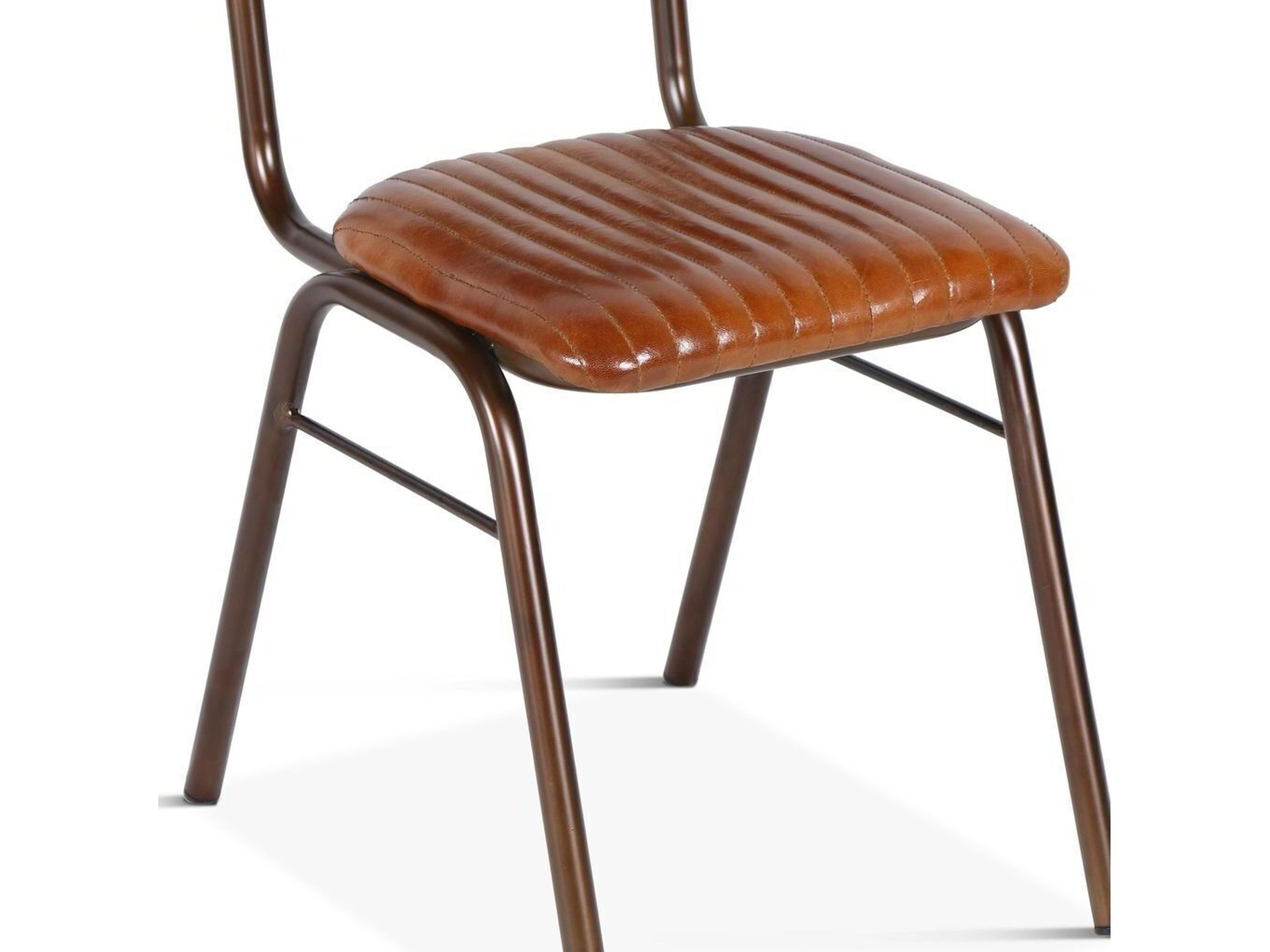 World Interiors Hudson Brown Leather Armless Dining Chair