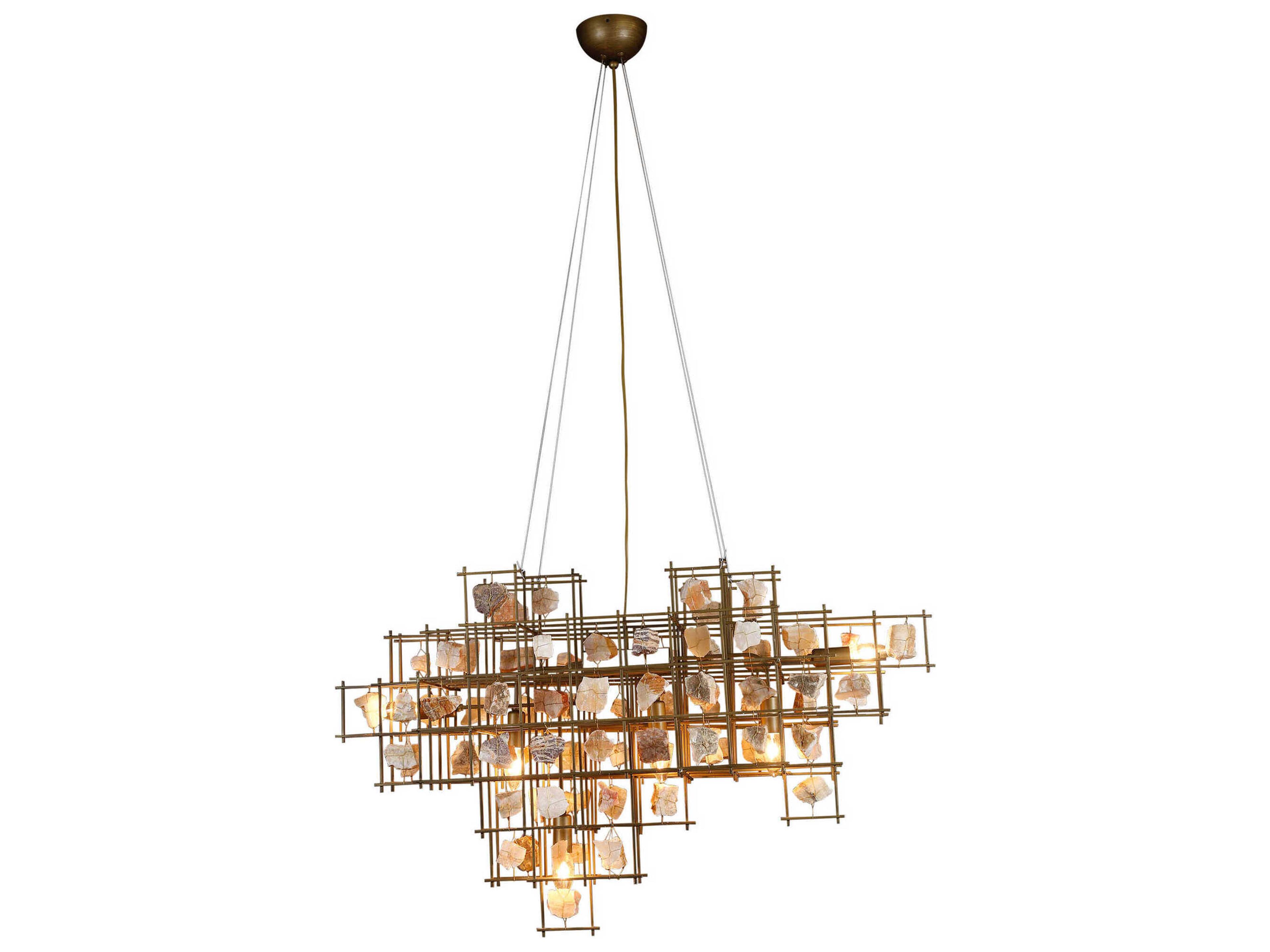 Heritage 6-Light Matte Black Geometric Island Pendant