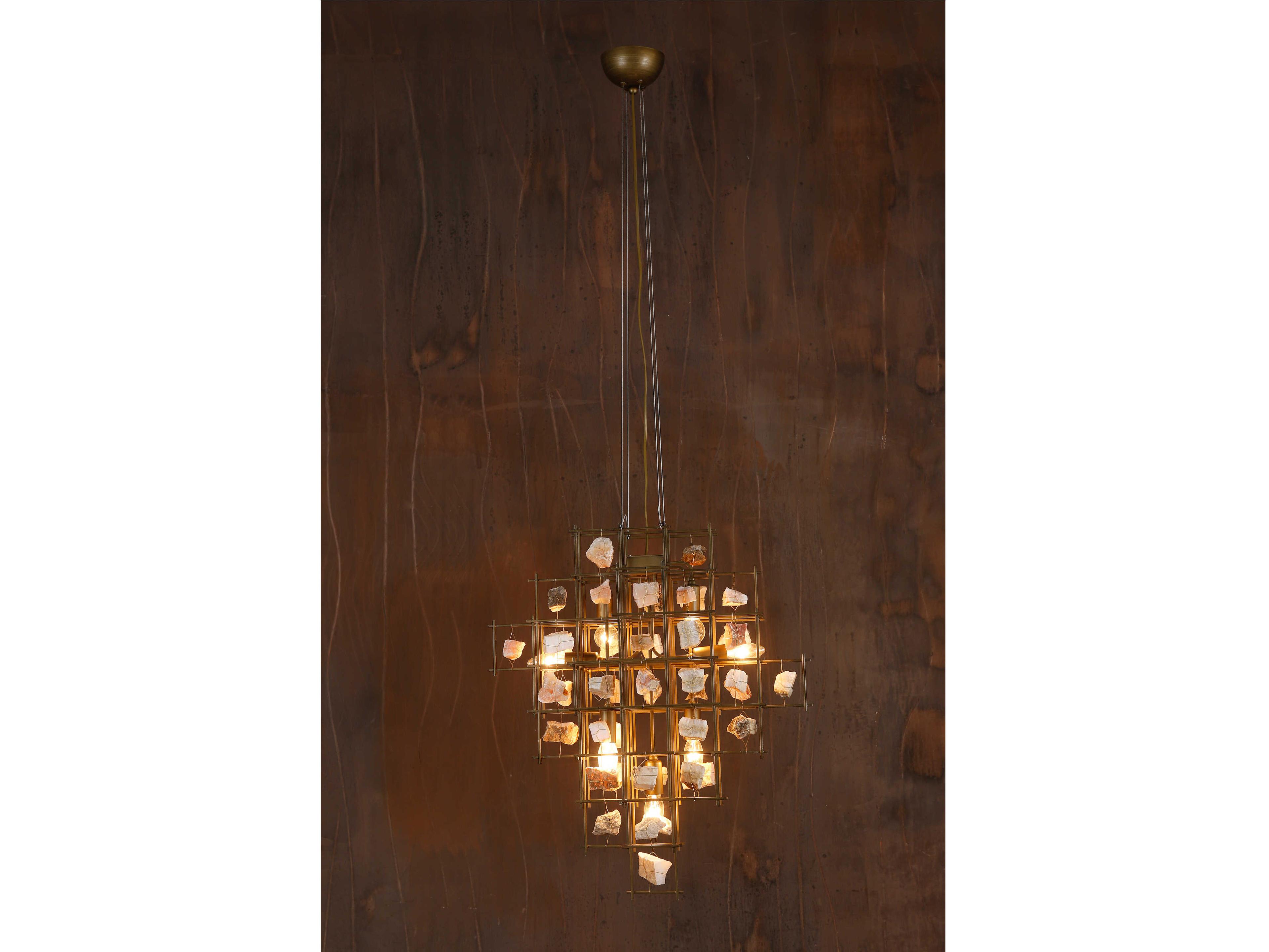 World Interiors Heritage 7-Light Matte Black Geometric Pendant