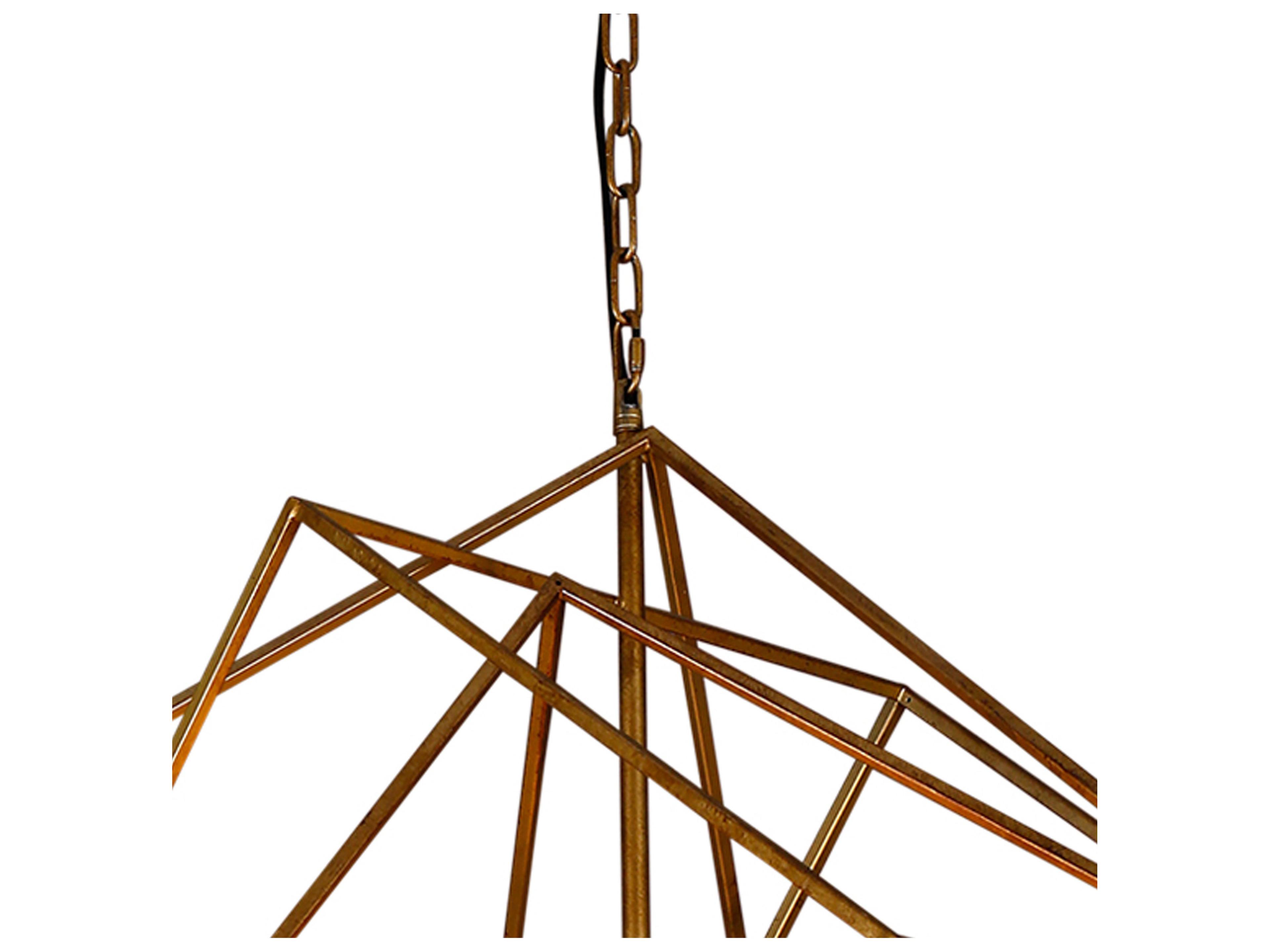 World Interiors Heritage 8-Light Brass Geometric Pendant