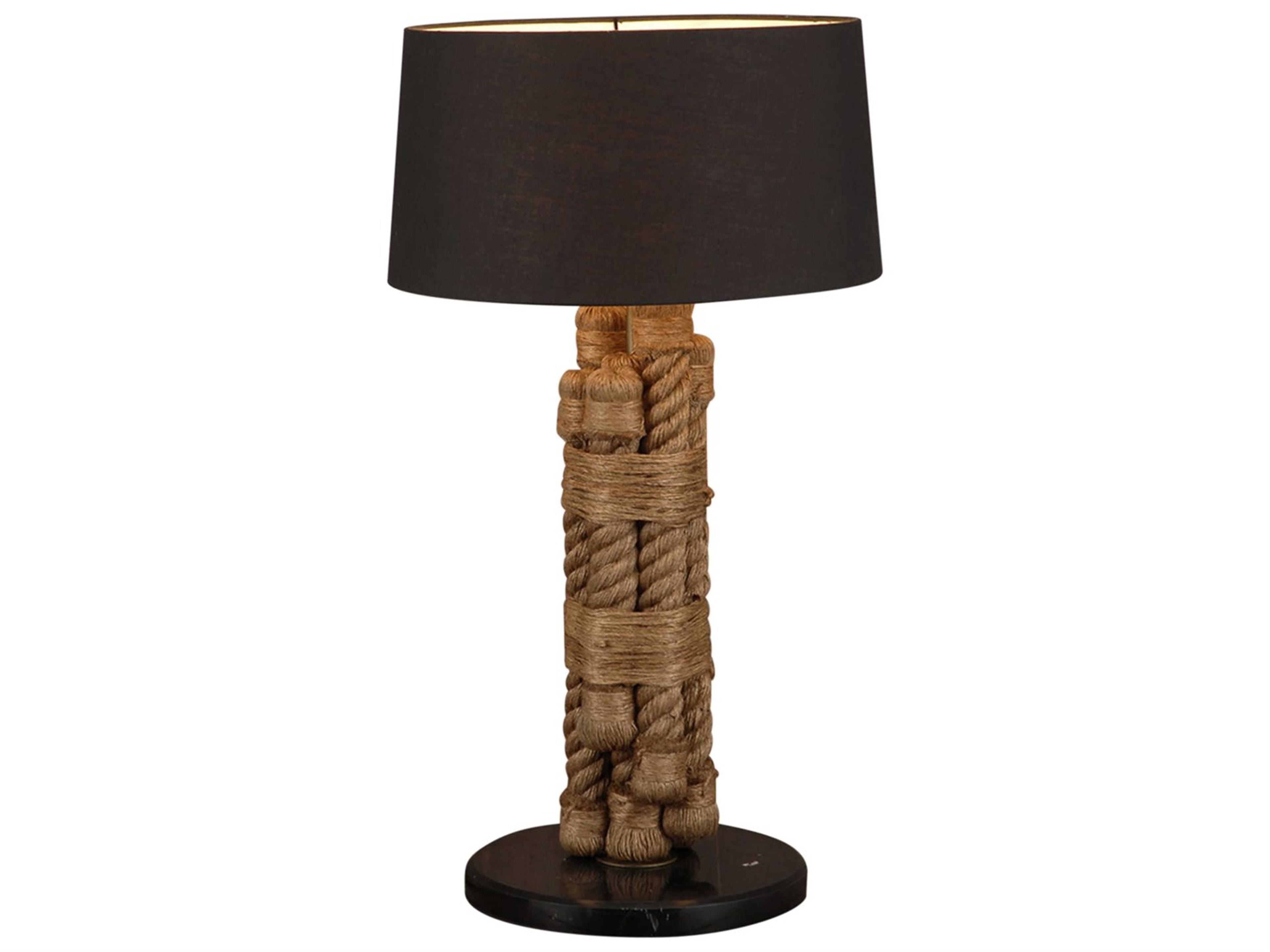 Heritage Black Fabric Brown Buffet Lamp
