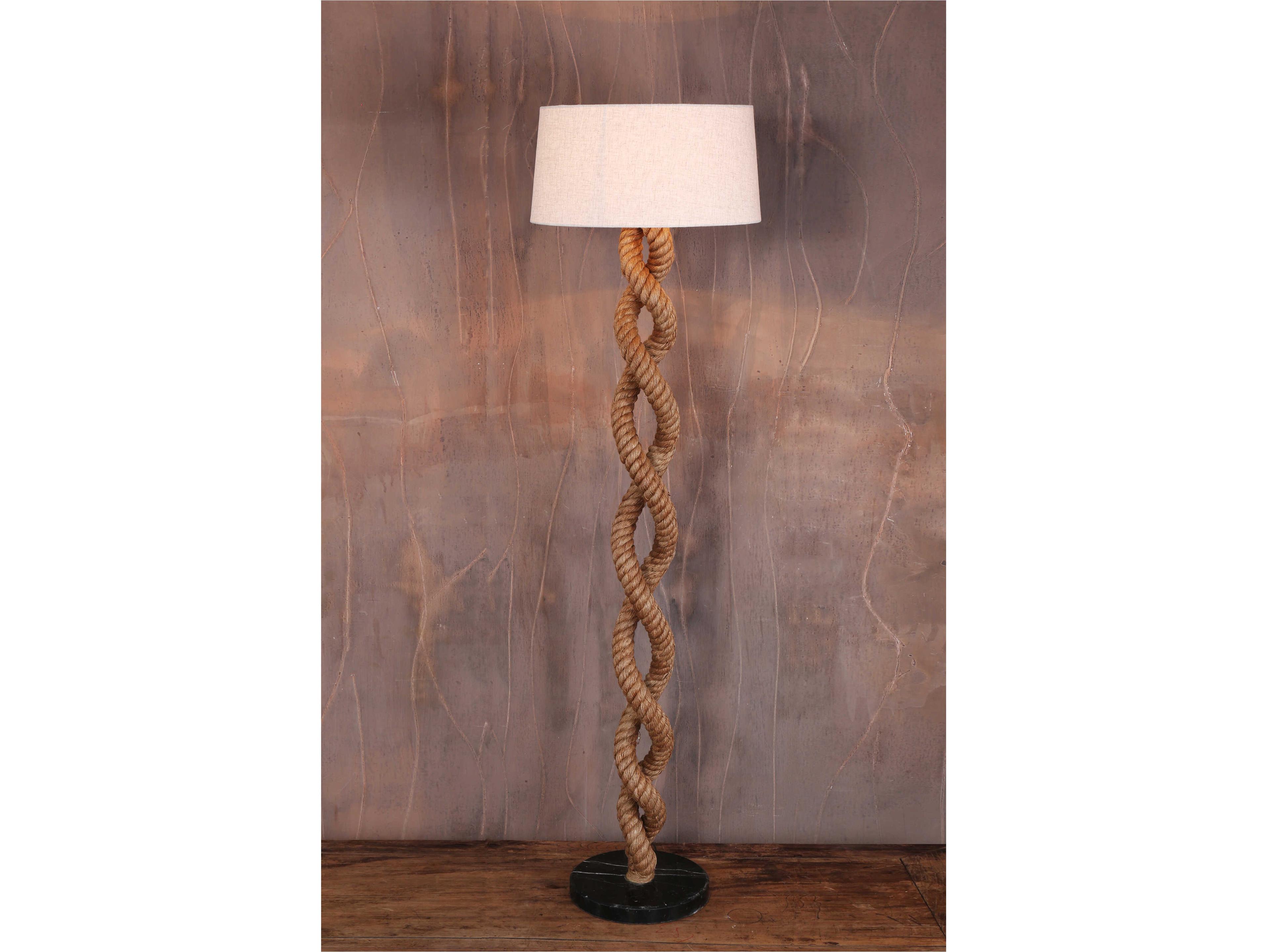 World Interiors Heritage Matte Black Brown Floor Lamp