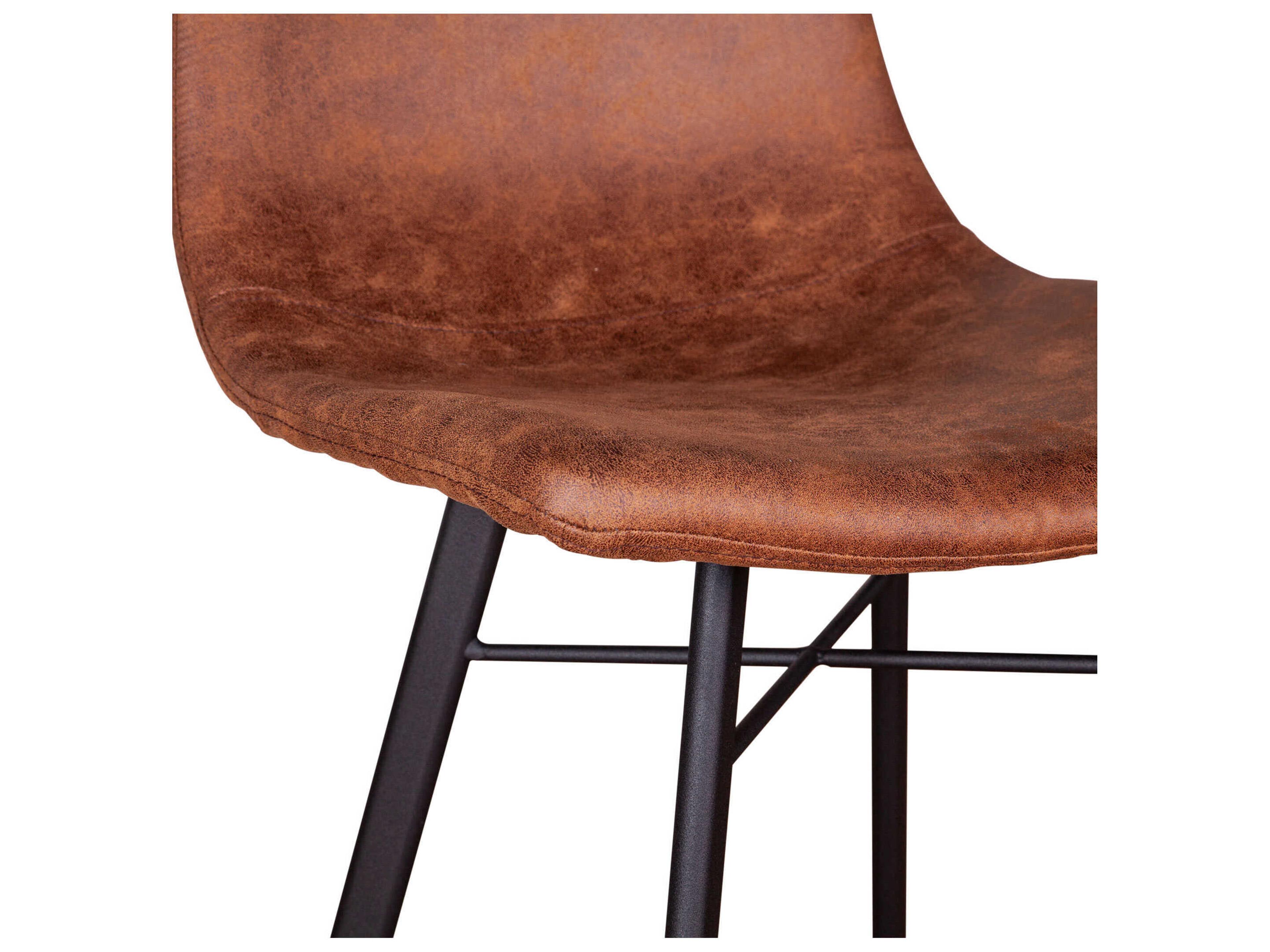 World Interiors Hudson Charcoal Matte Black Microfiber Upholstered Counter Stool