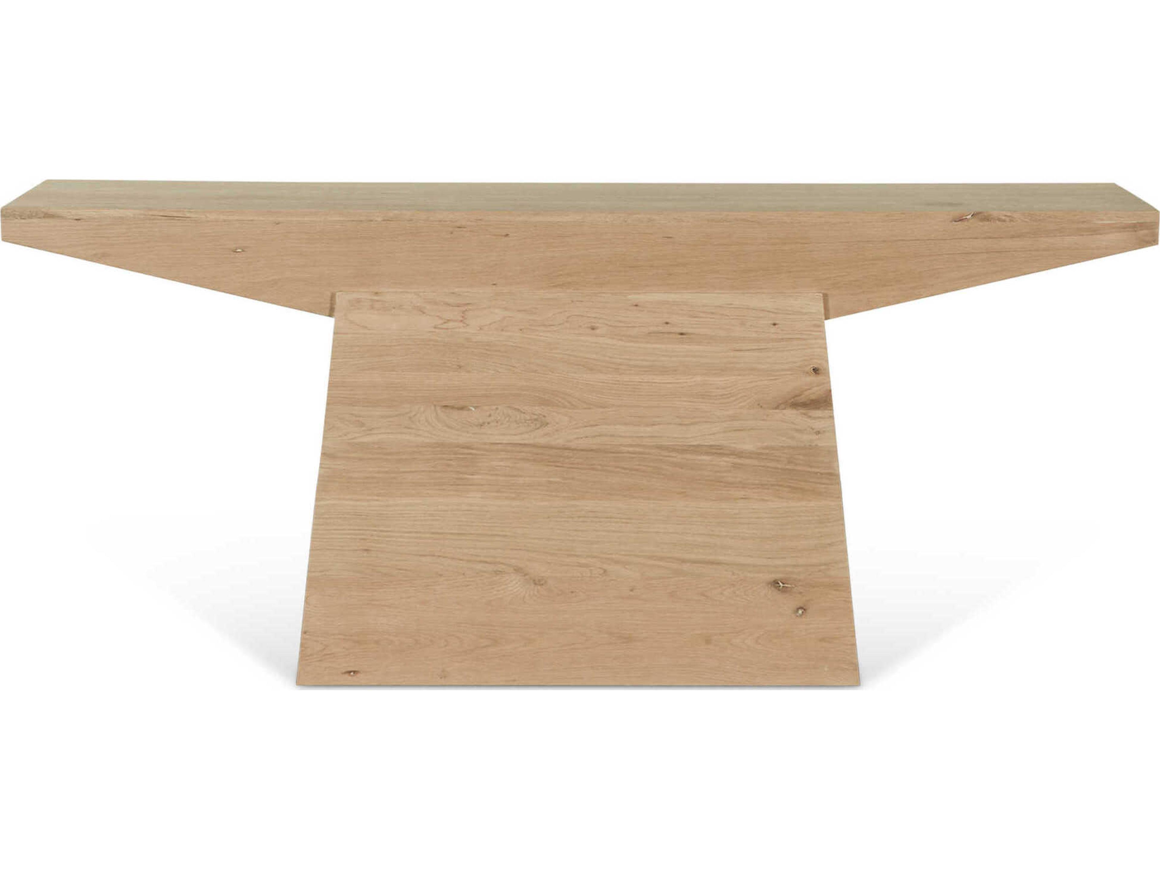 World Interiors Incus Rectangular Wood Natural Oak Console Table