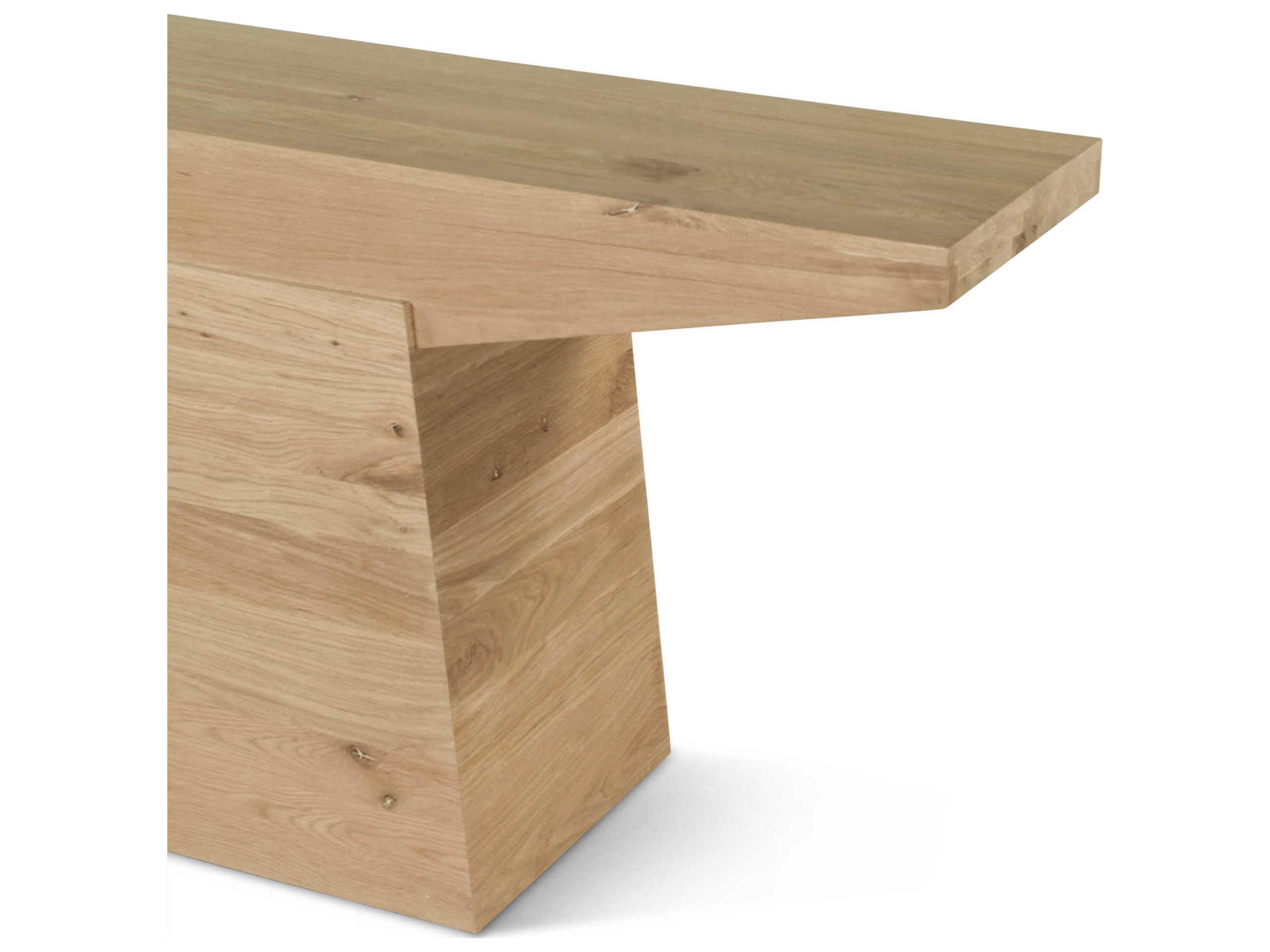 World Interiors Incus Rectangular Wood Natural Oak Console Table