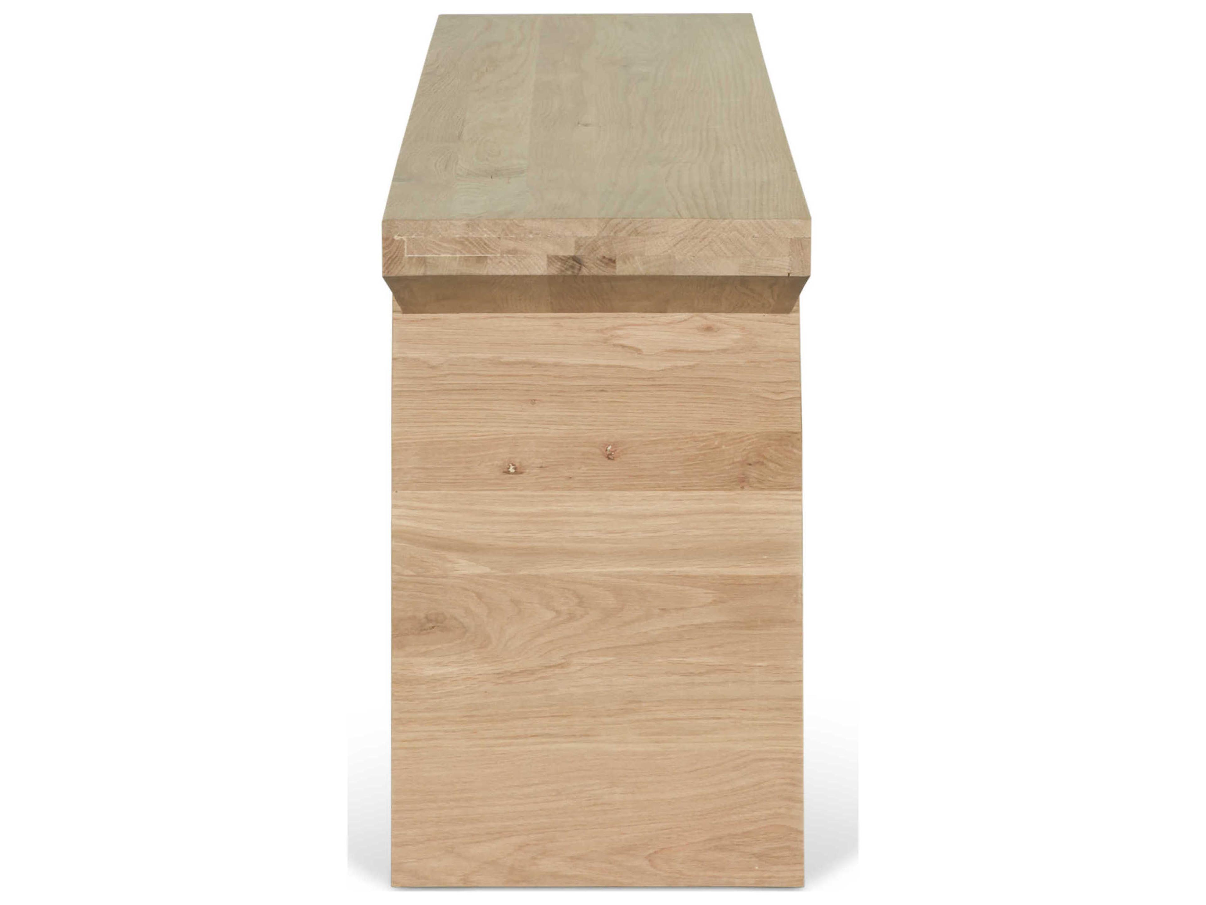 World Interiors Incus Rectangular Wood Natural Oak Console Table