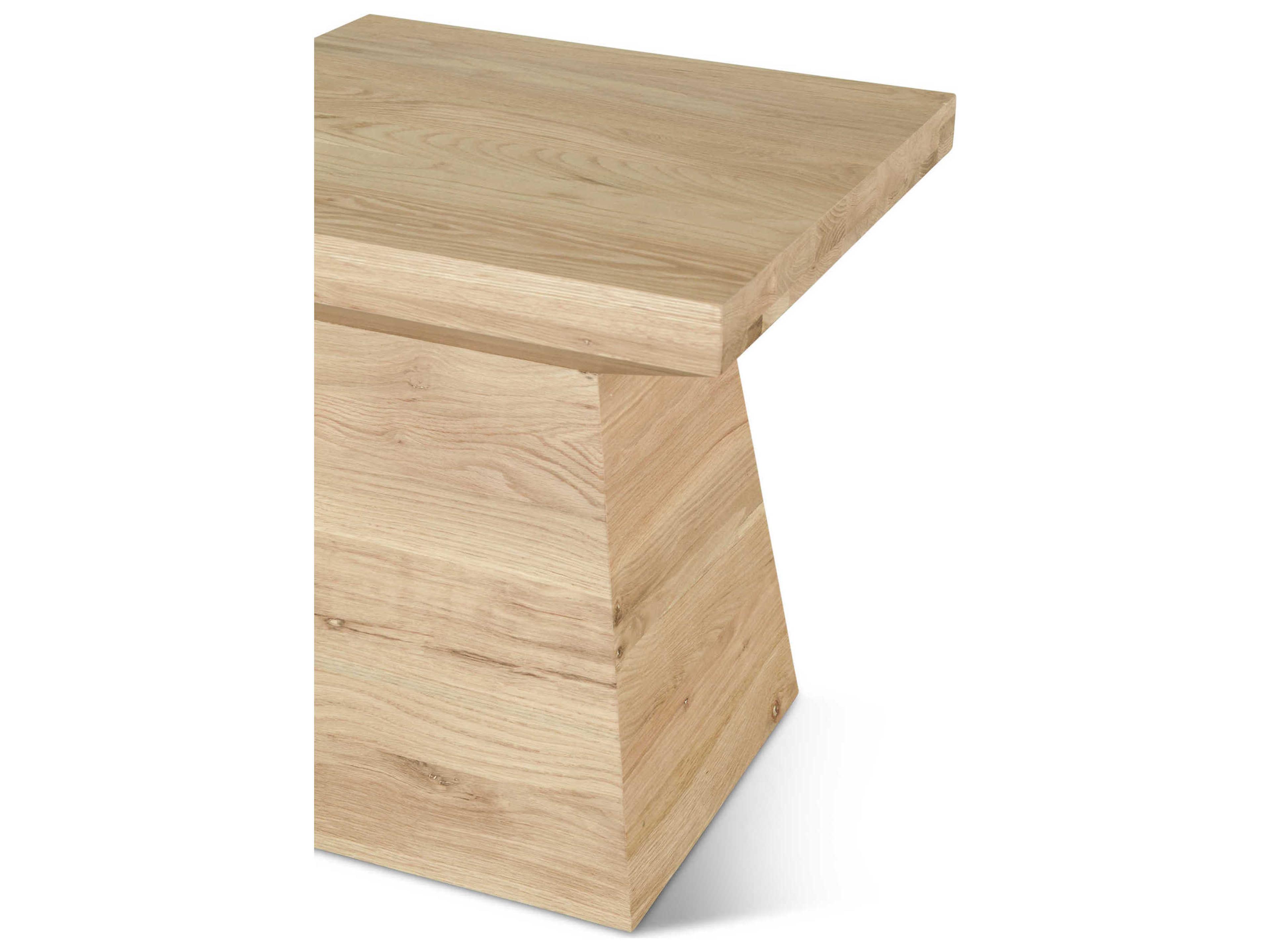 World Interiors Incus Square Wood Natural Oak End Table