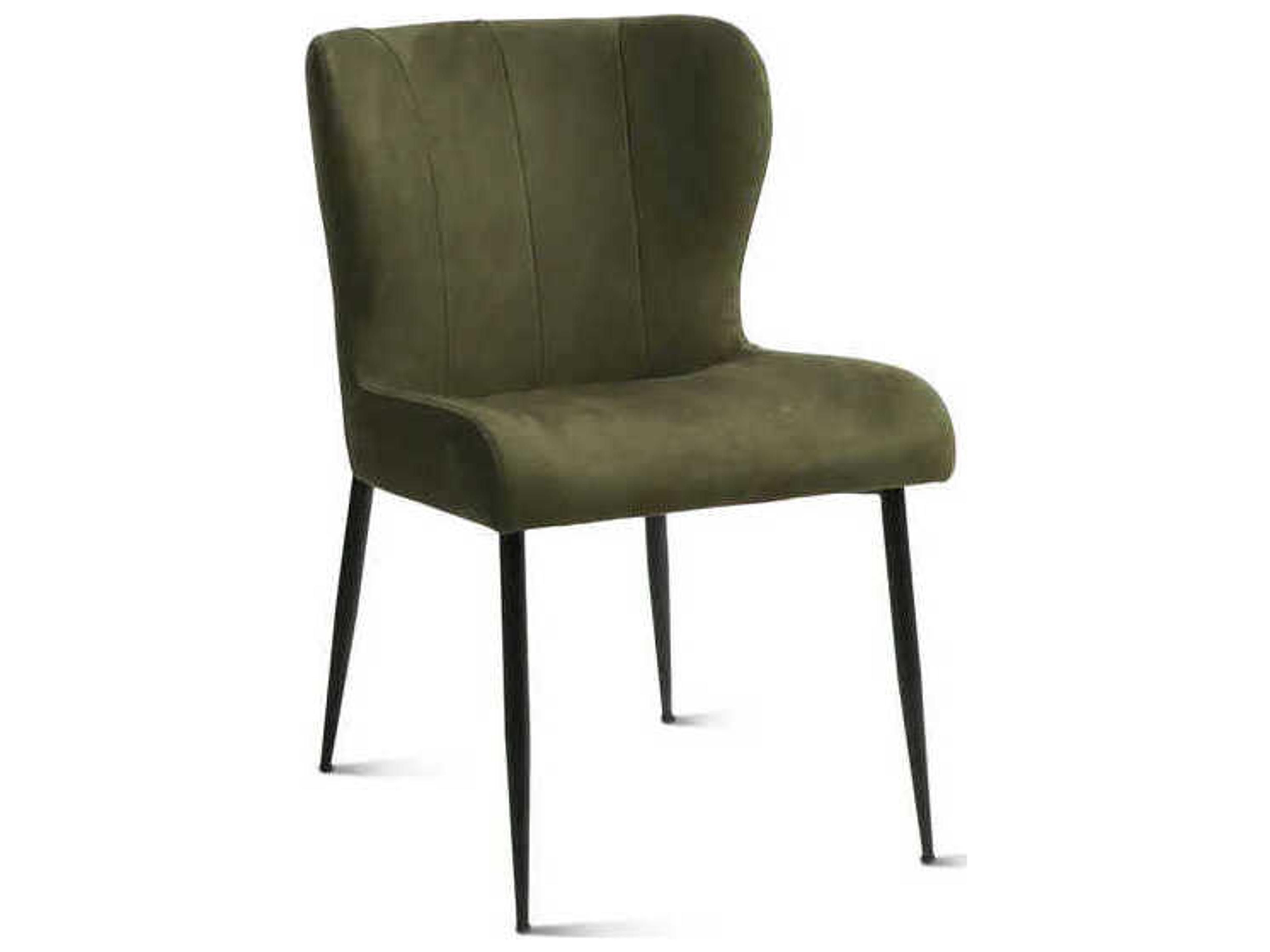 Isabella Green Suede Upholstered Side Dining Chair