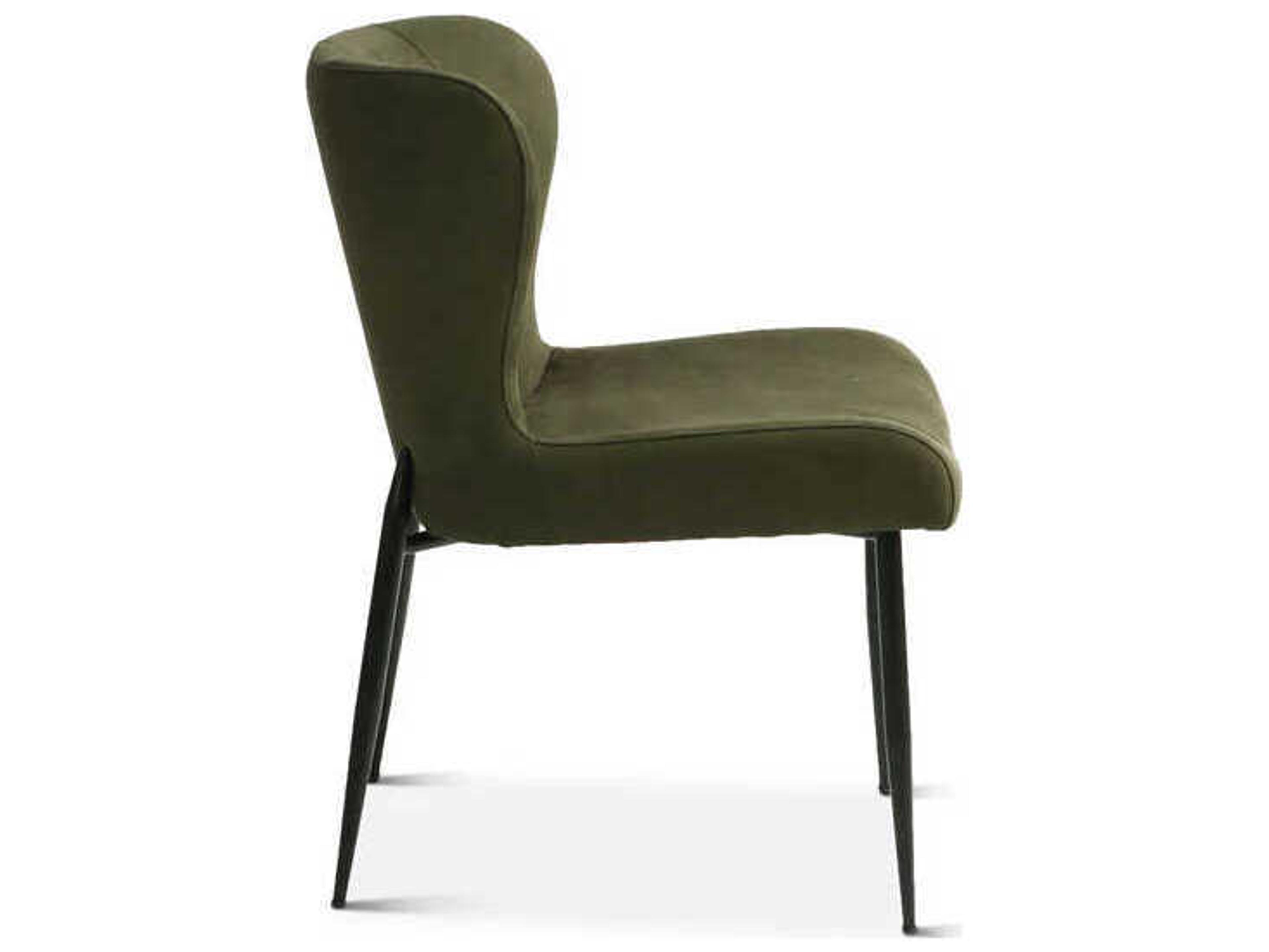 World Interiors Isabella Green Suede Upholstered Side Dining Chair