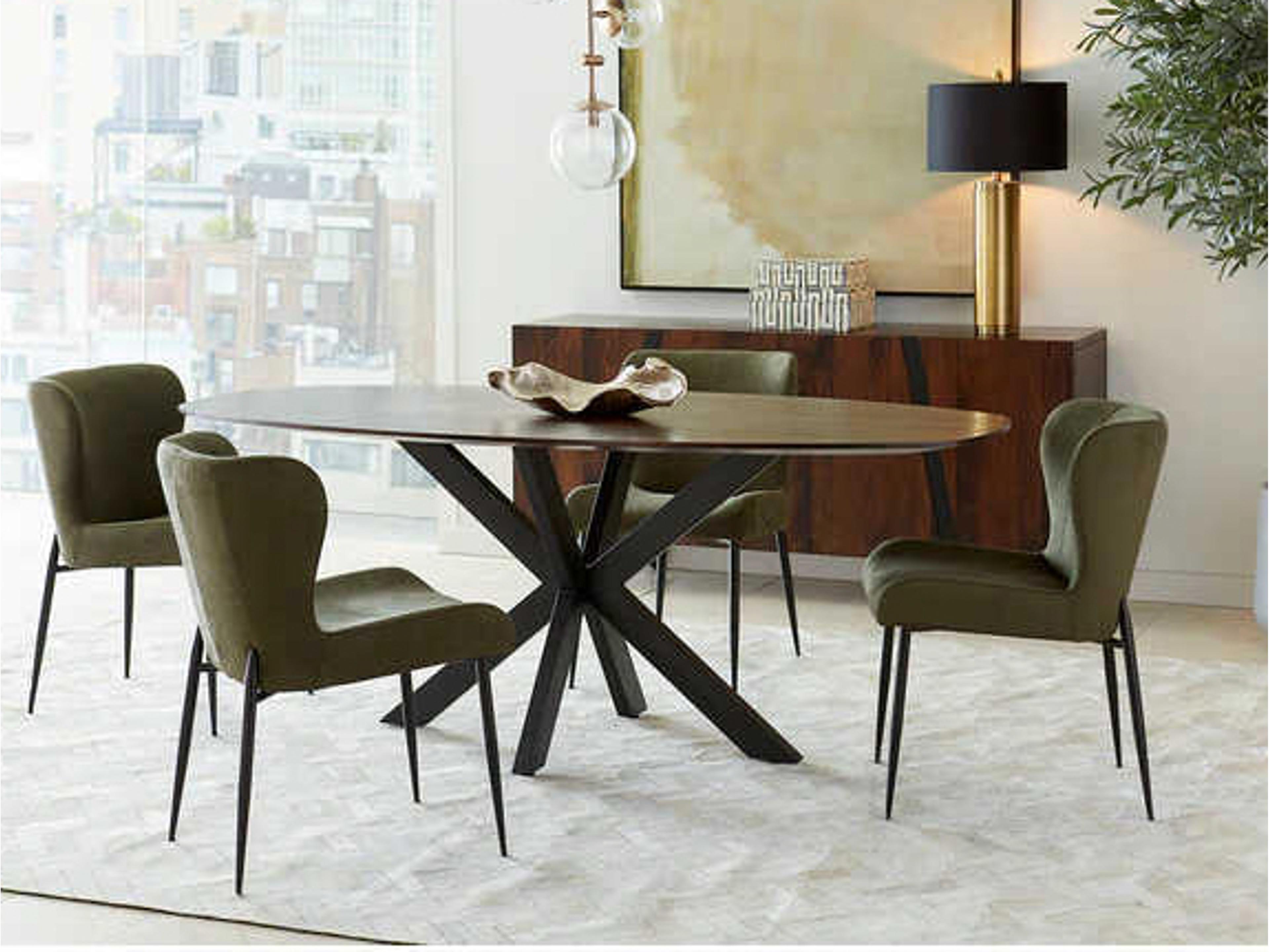 World Interiors Isabella Green Suede Upholstered Side Dining Chair