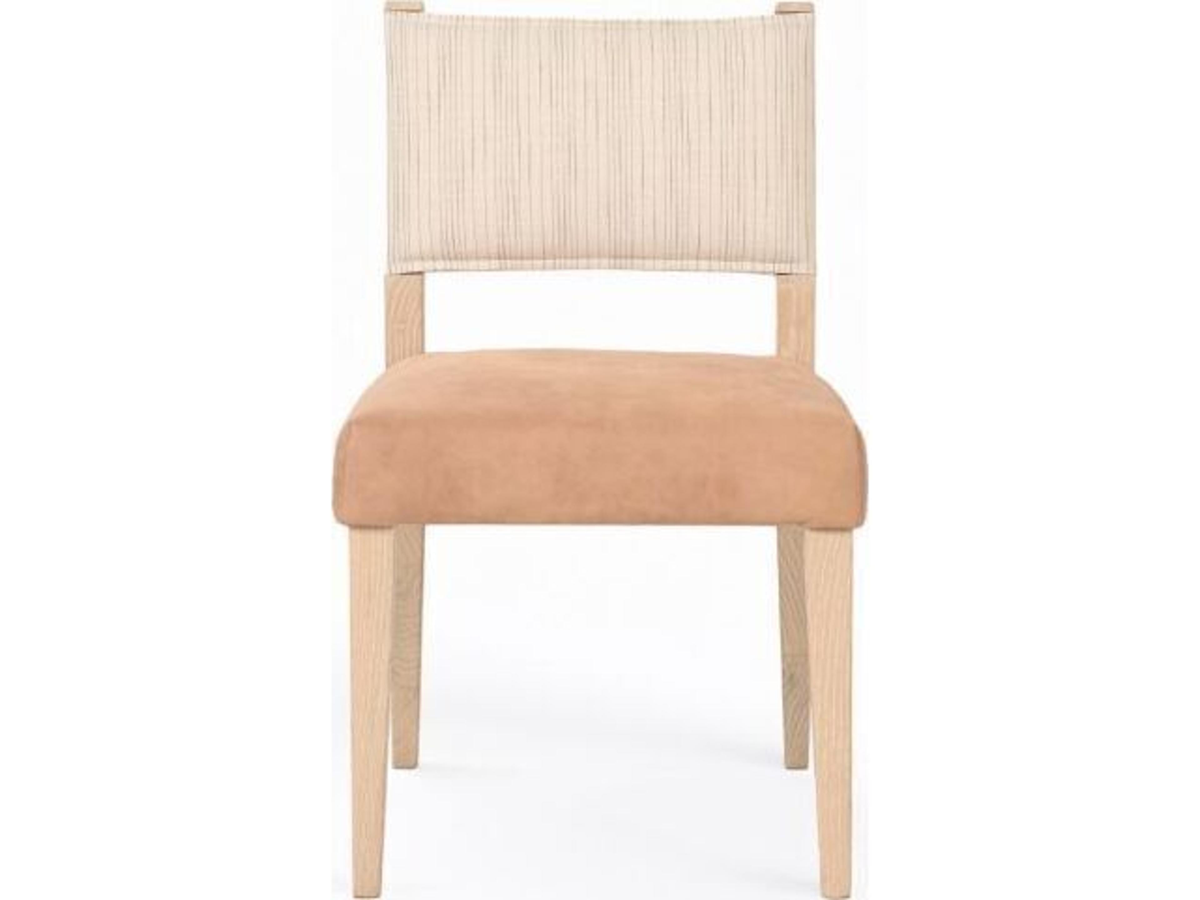 Lila Solid Wood Natural Leather Armless Dining Chair