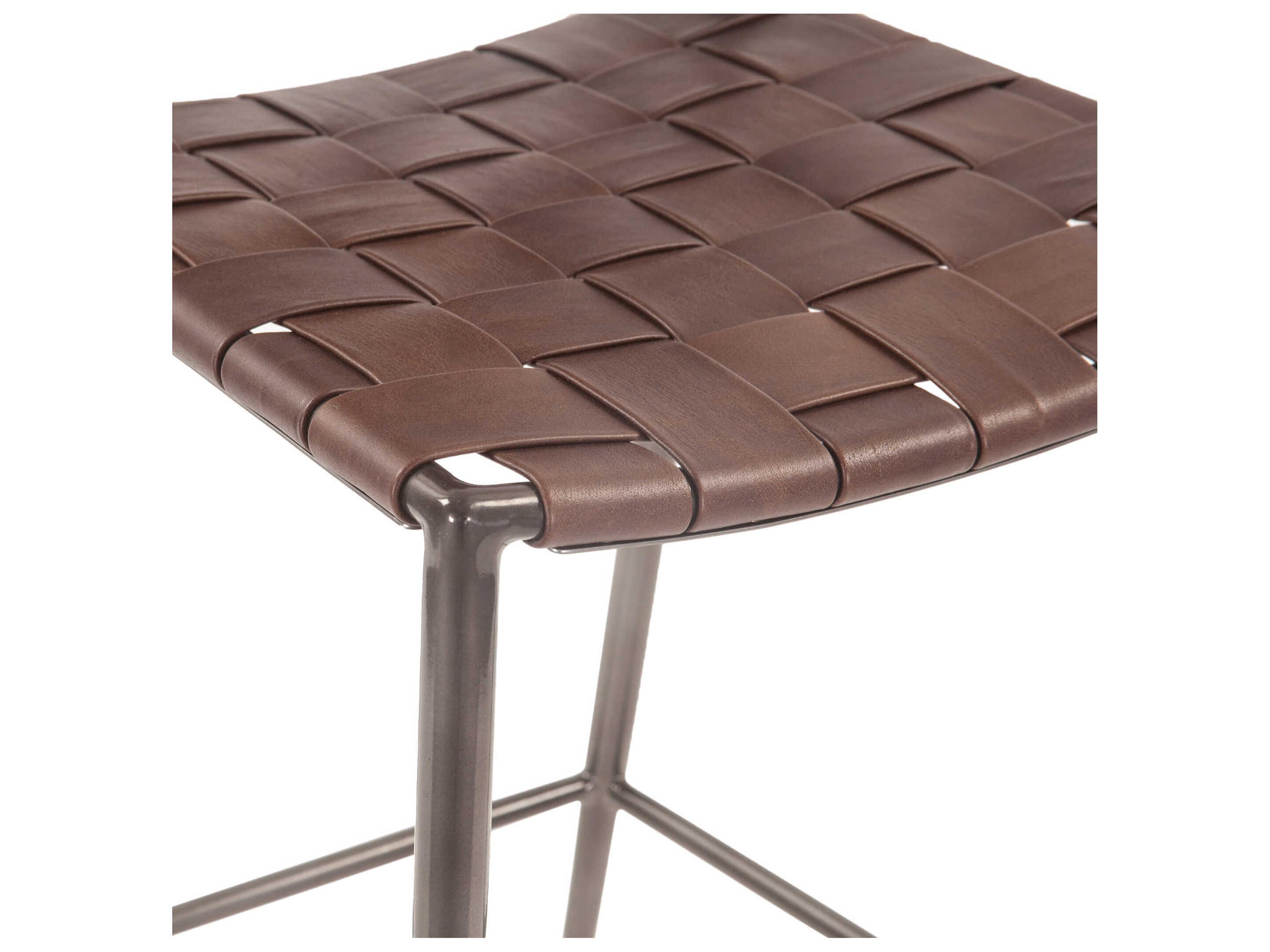 World Interiors Lund Leather Bar Stool