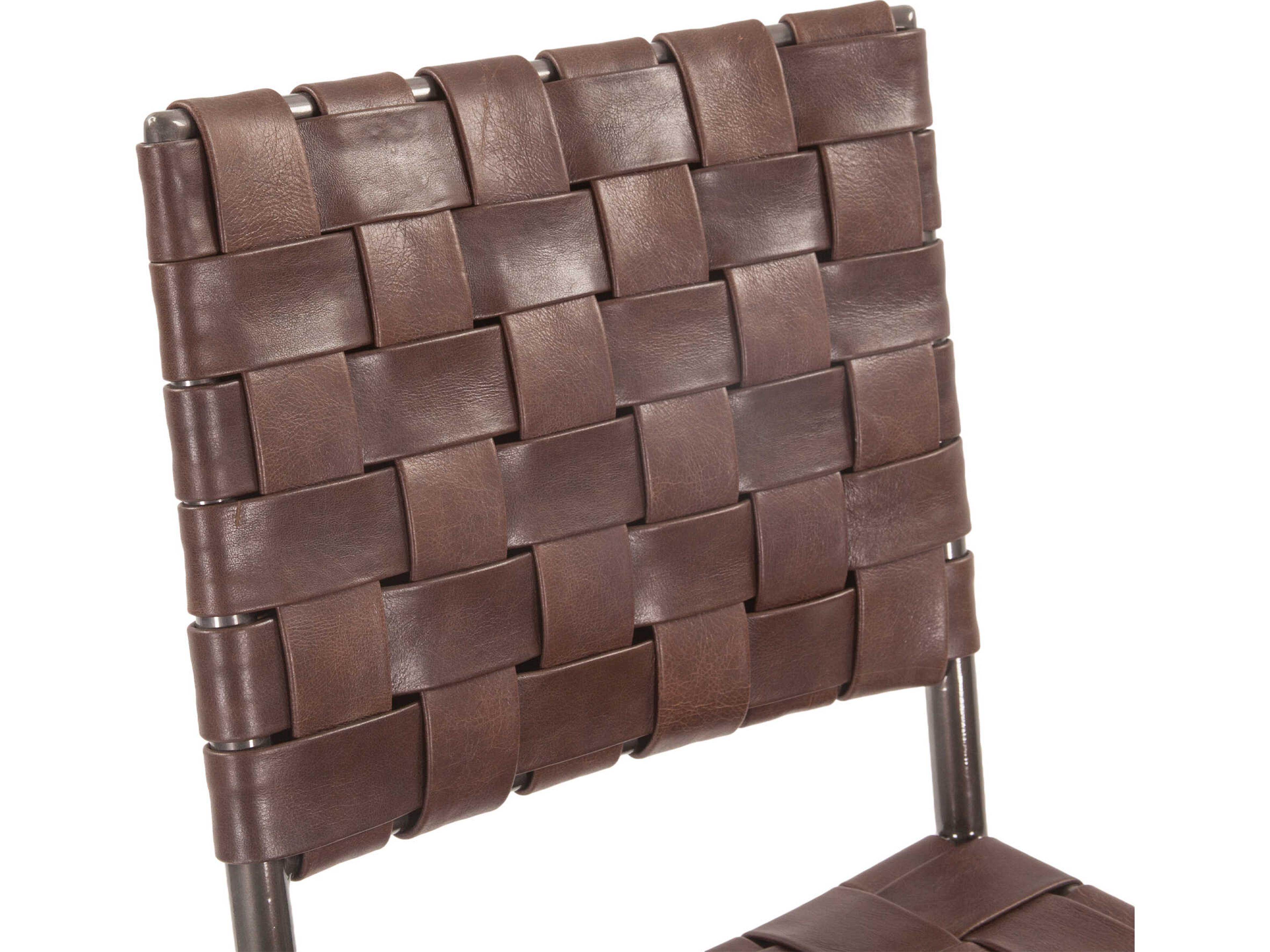 World Interiors Lund Brown Leather Counter Stool